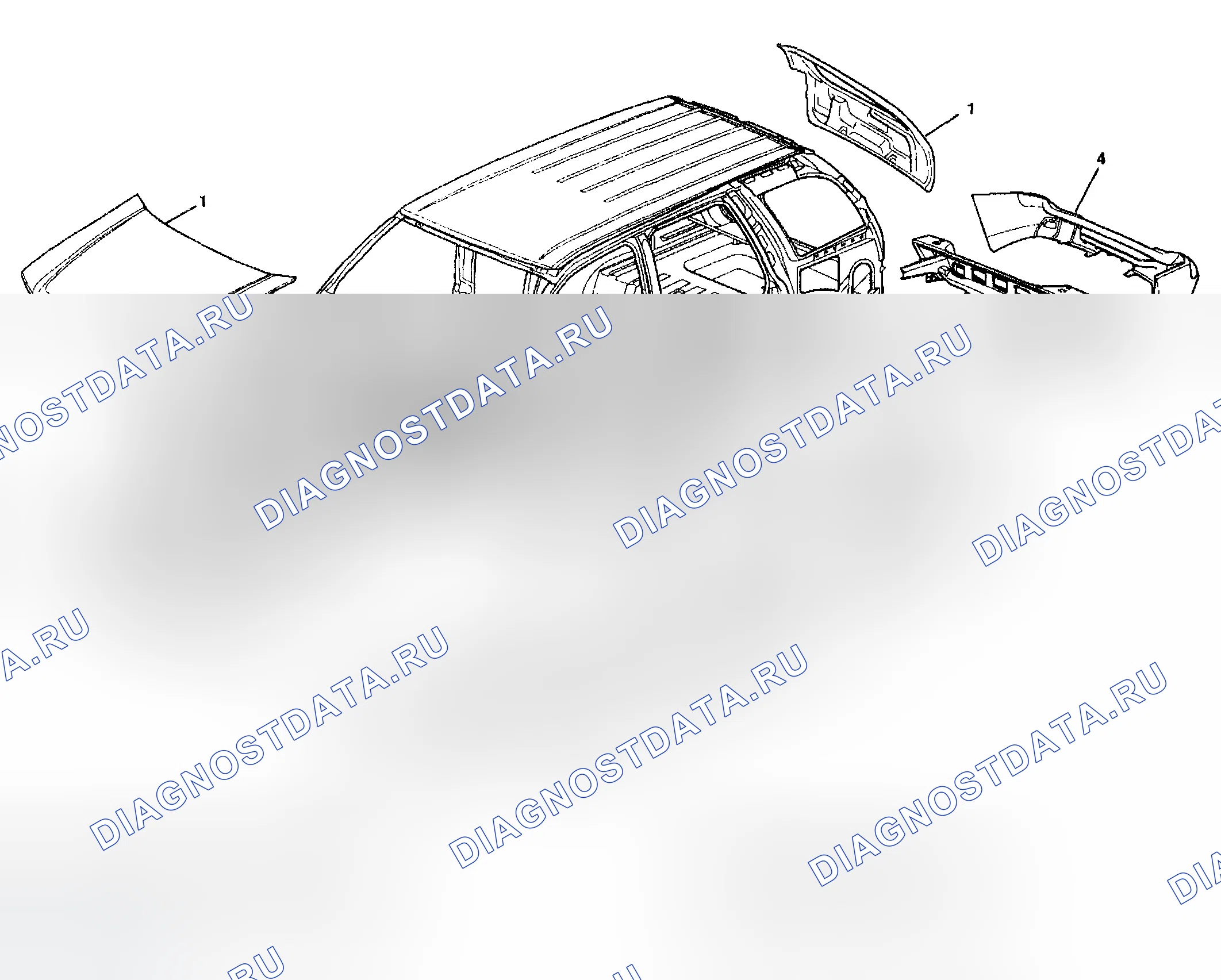 Рис. 64: Идентификация панели. Chevrolet TrailBlazer I