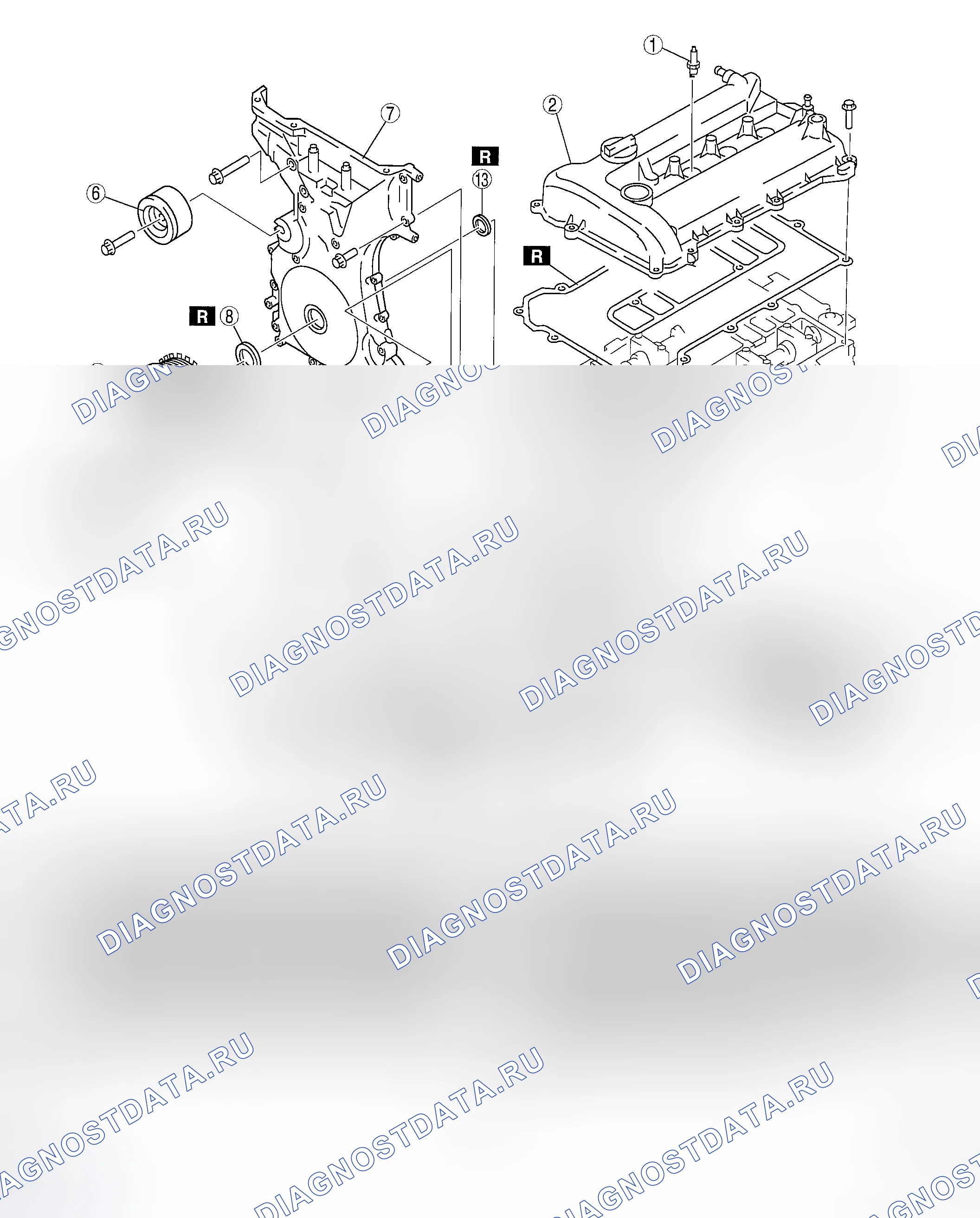 Рис. 124: РАЗБОРКА ЦЕПИ ГРМ. Honda CR-V IV рестайлинг