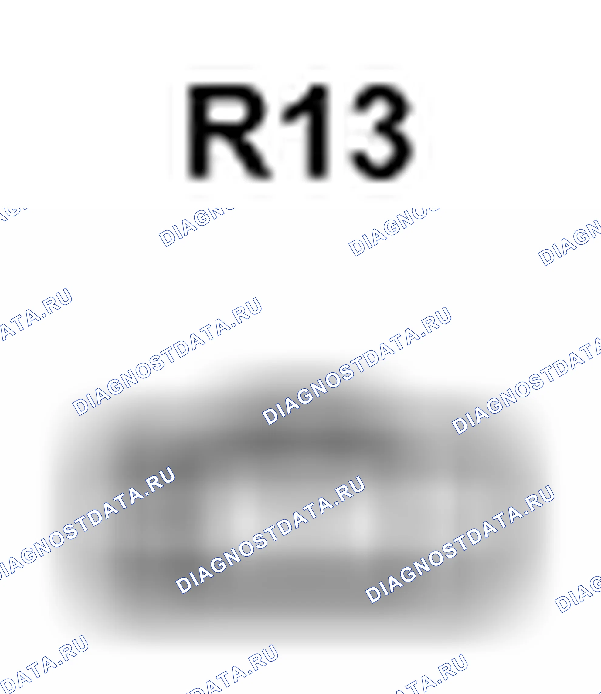 Рис. 797: Вид с торца разъема обогрев стекла заднего окна (R13). Toyota Prius II рестайлинг