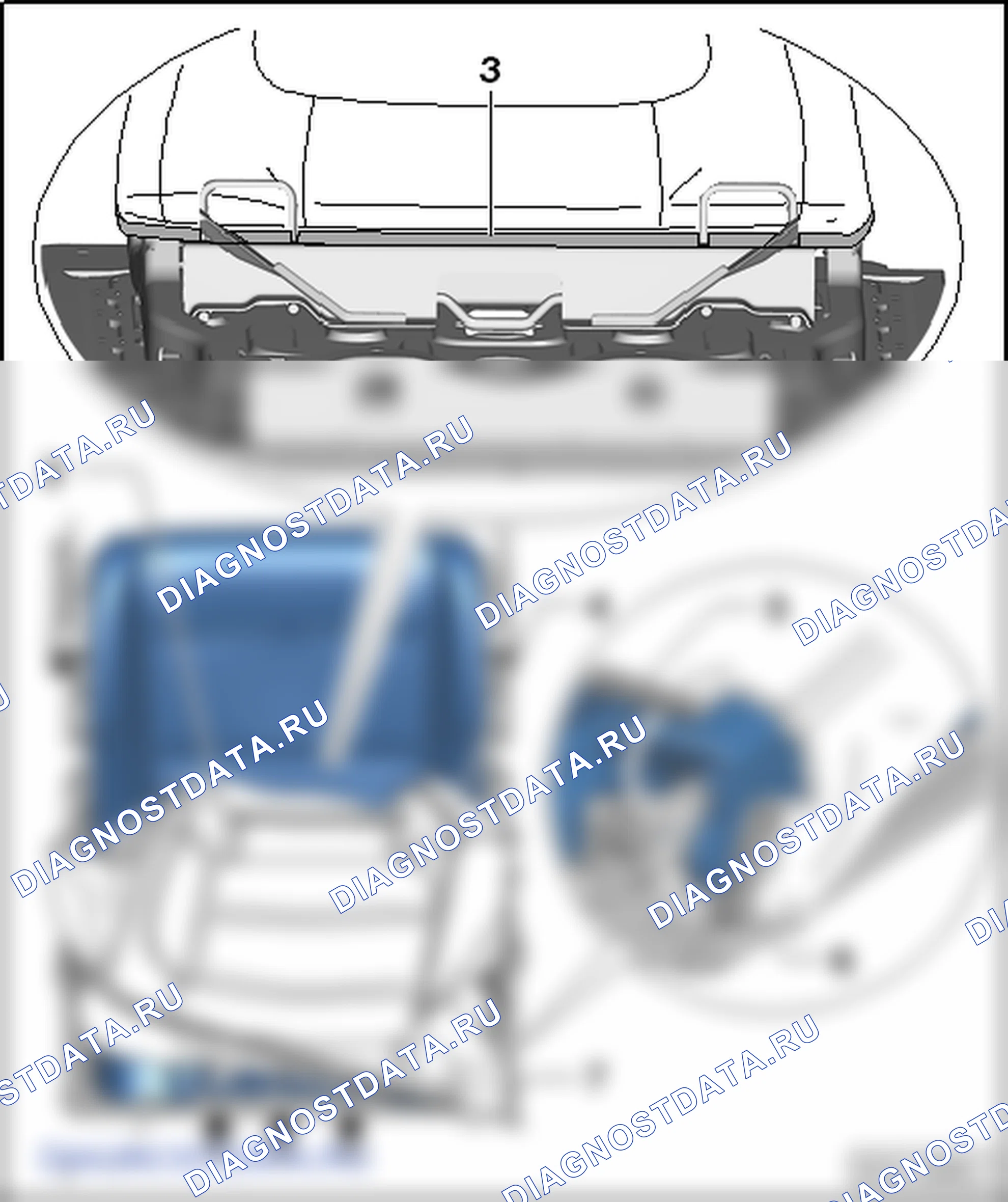 Обивки и наполнители сидений третьего ряда. SEAT Alhambra Ii