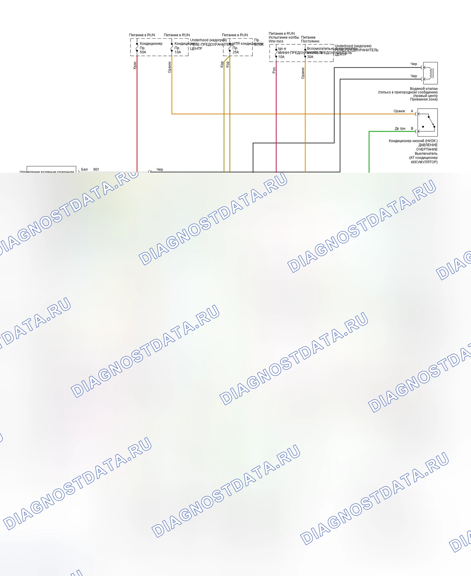 Рис. 1: Схема подключения системы ручного A / C-нагревателя. Chevrolet Suburban C2500 
