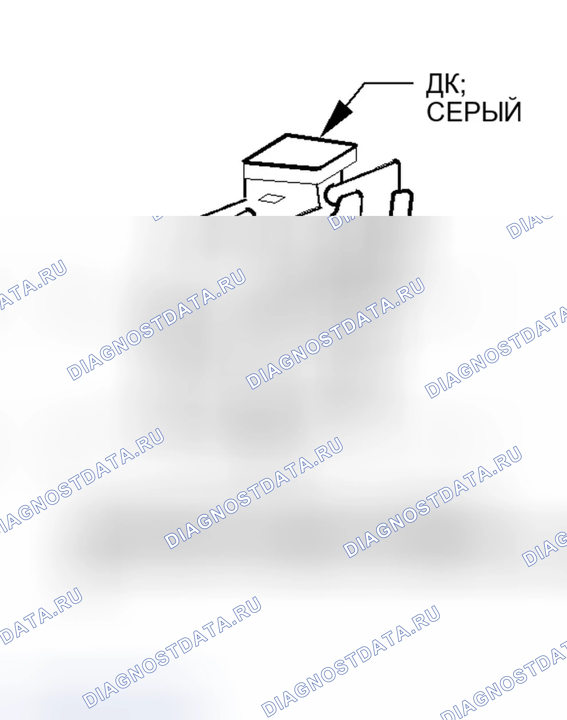 Рис. 68: Вид с торца соединителя подушки сиденья с подогревом для пассажира (сторона подушки сиденья). Chrysler Pacifica CS