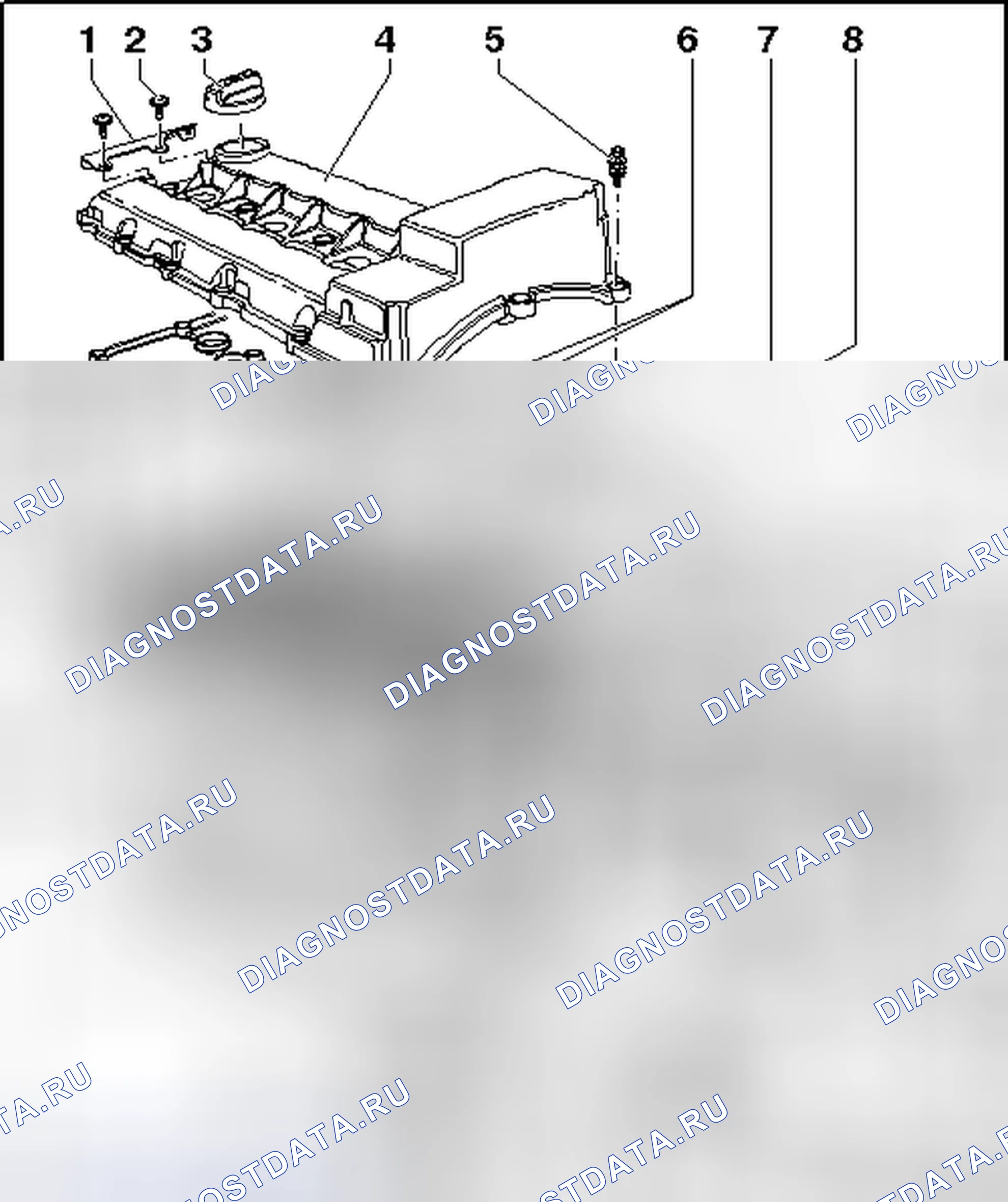 Рис. 4: ОБЗОР ГОЛОВКИ ЦИЛИНДРОВ. Volkswagen Passat B6