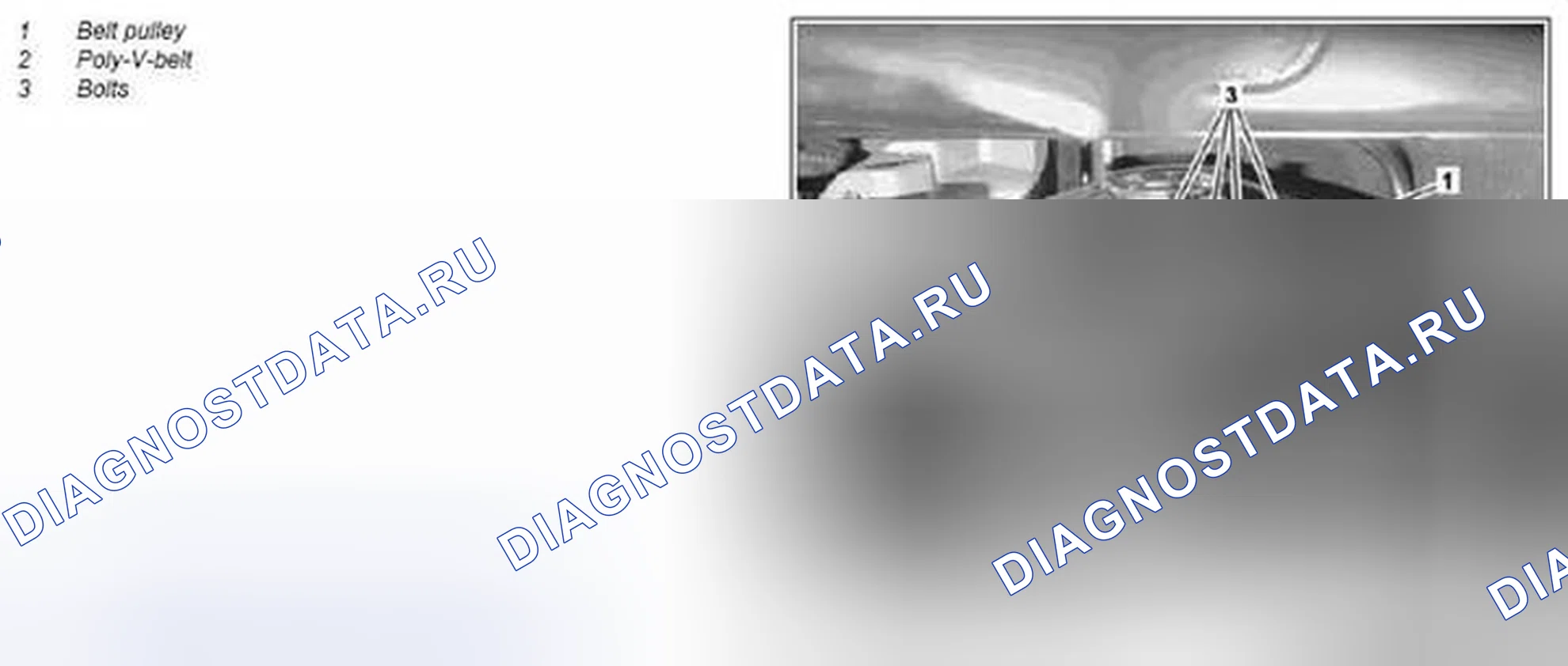 Рис. 19: Снятие / установка ременного шкива для насоса охлаждающей жидкости - AR20.10-P-1275MCU. Kia Soul I