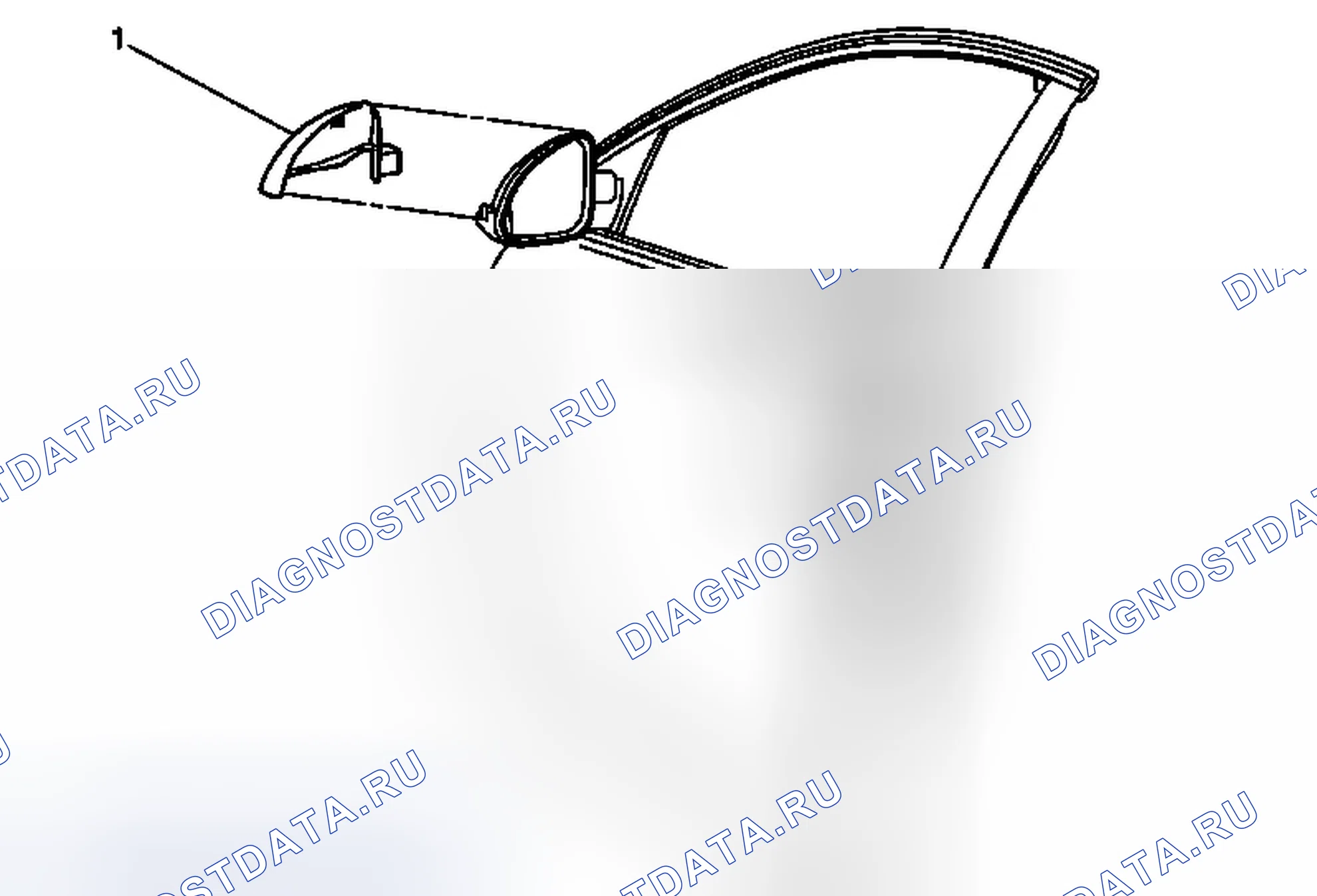 Рис. 8: Замена корпуса наружного зеркала заднего вида. Buick Regal V