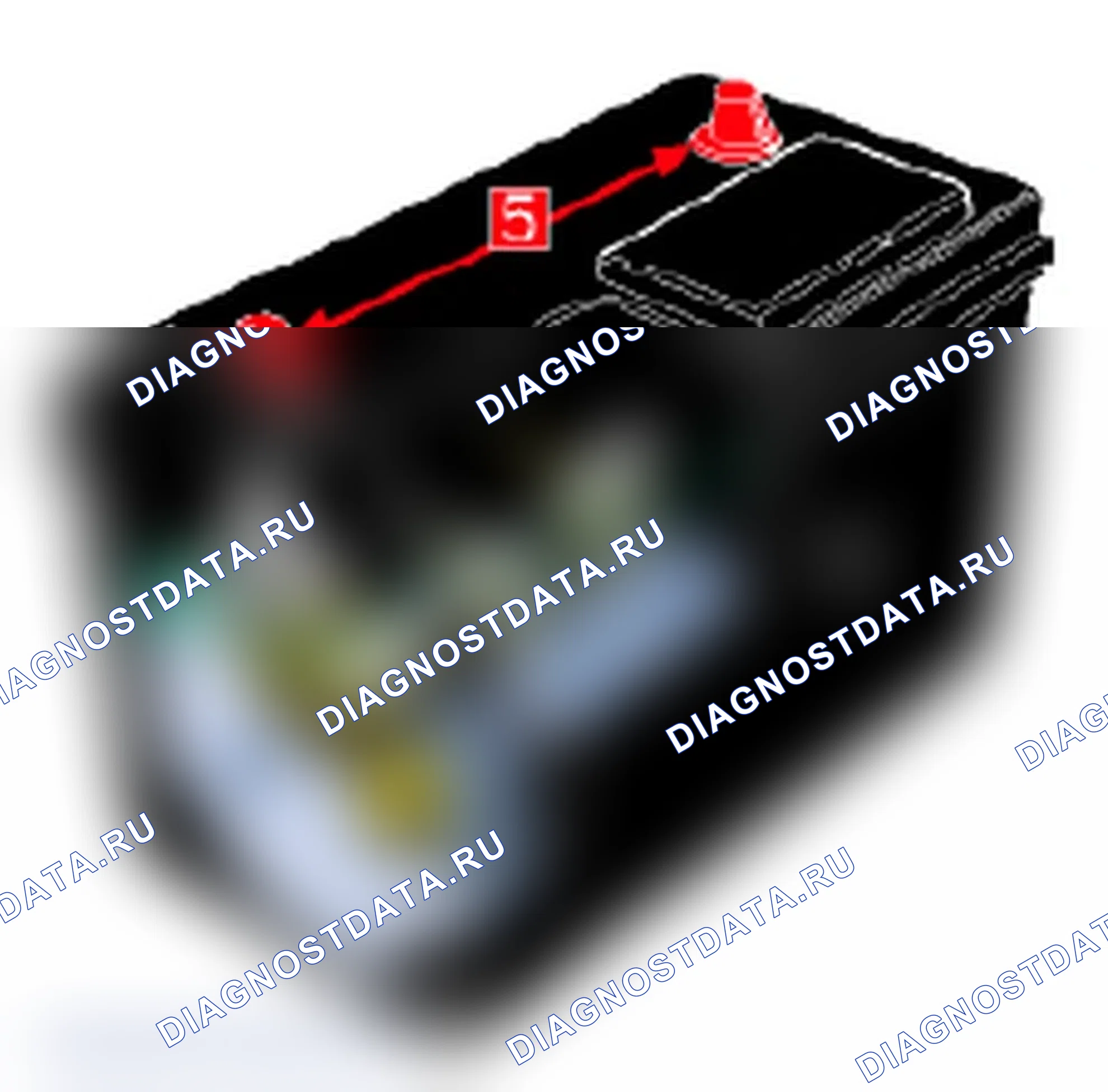 Рис. 24: Типичные компоненты батареи. Audi 90 B3