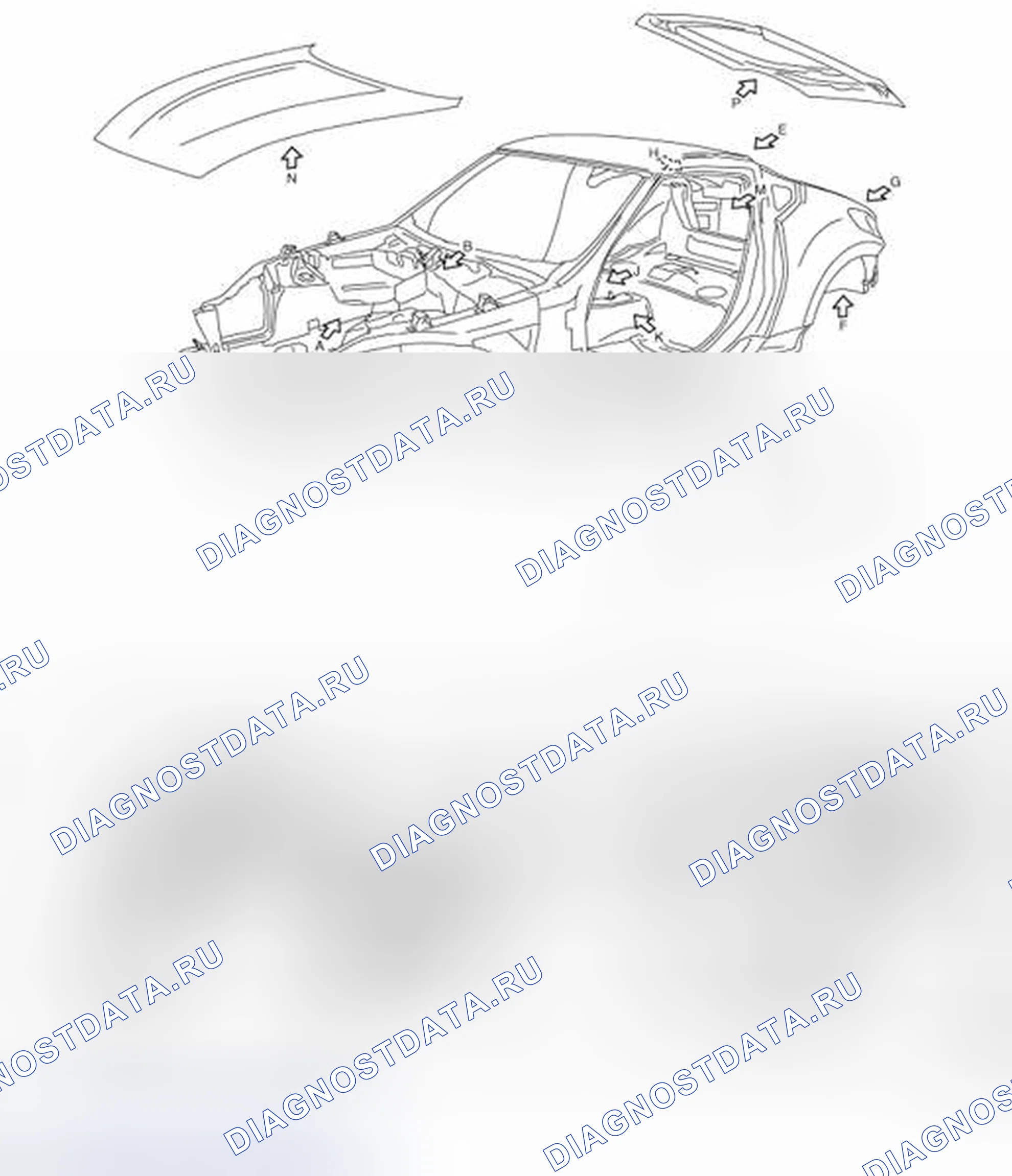 Рис. 38: Уплотнение корпуса. Honda MDX I