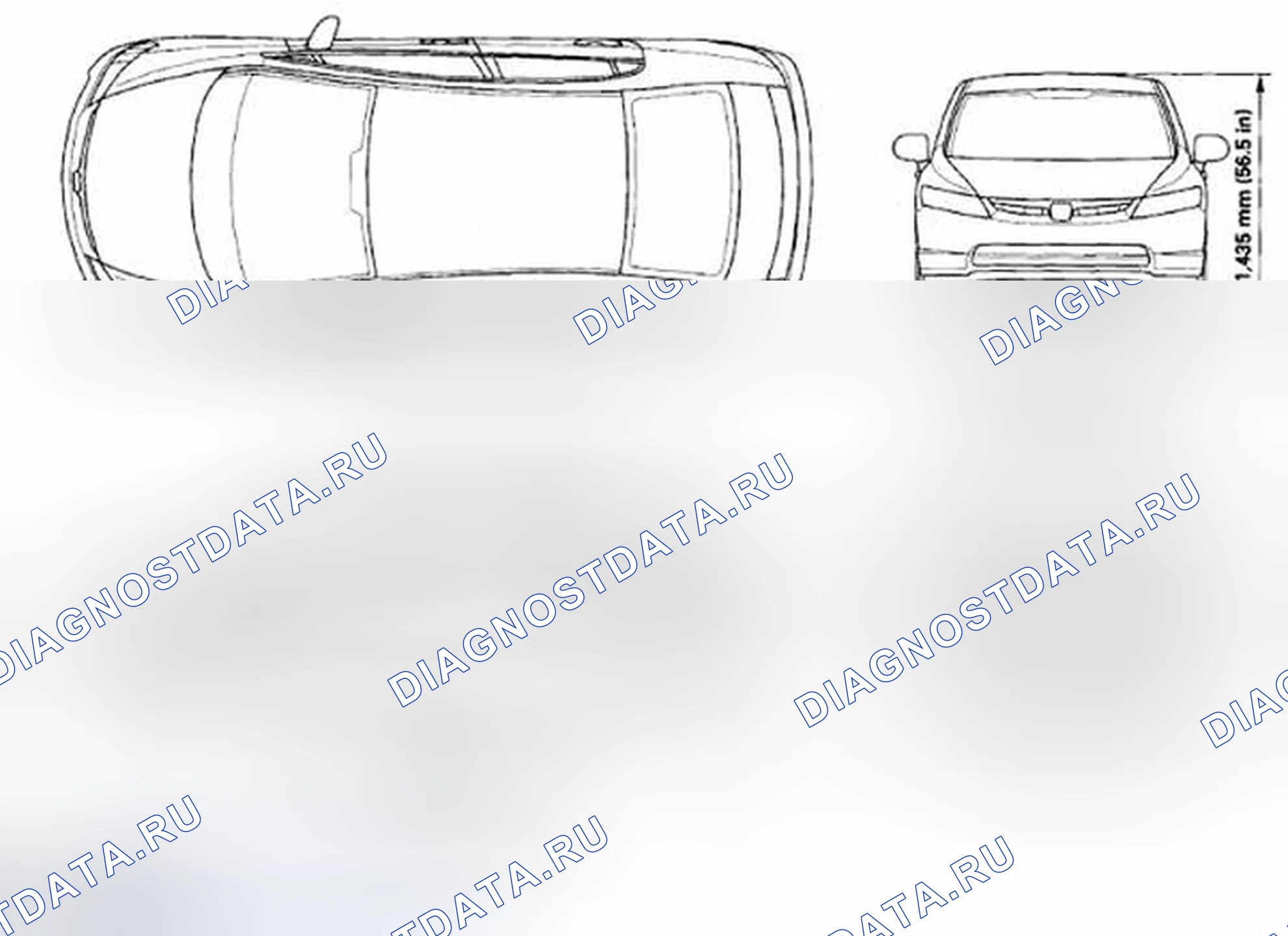 Рис. 306: Характеристики кузова. Honda Civic VIII