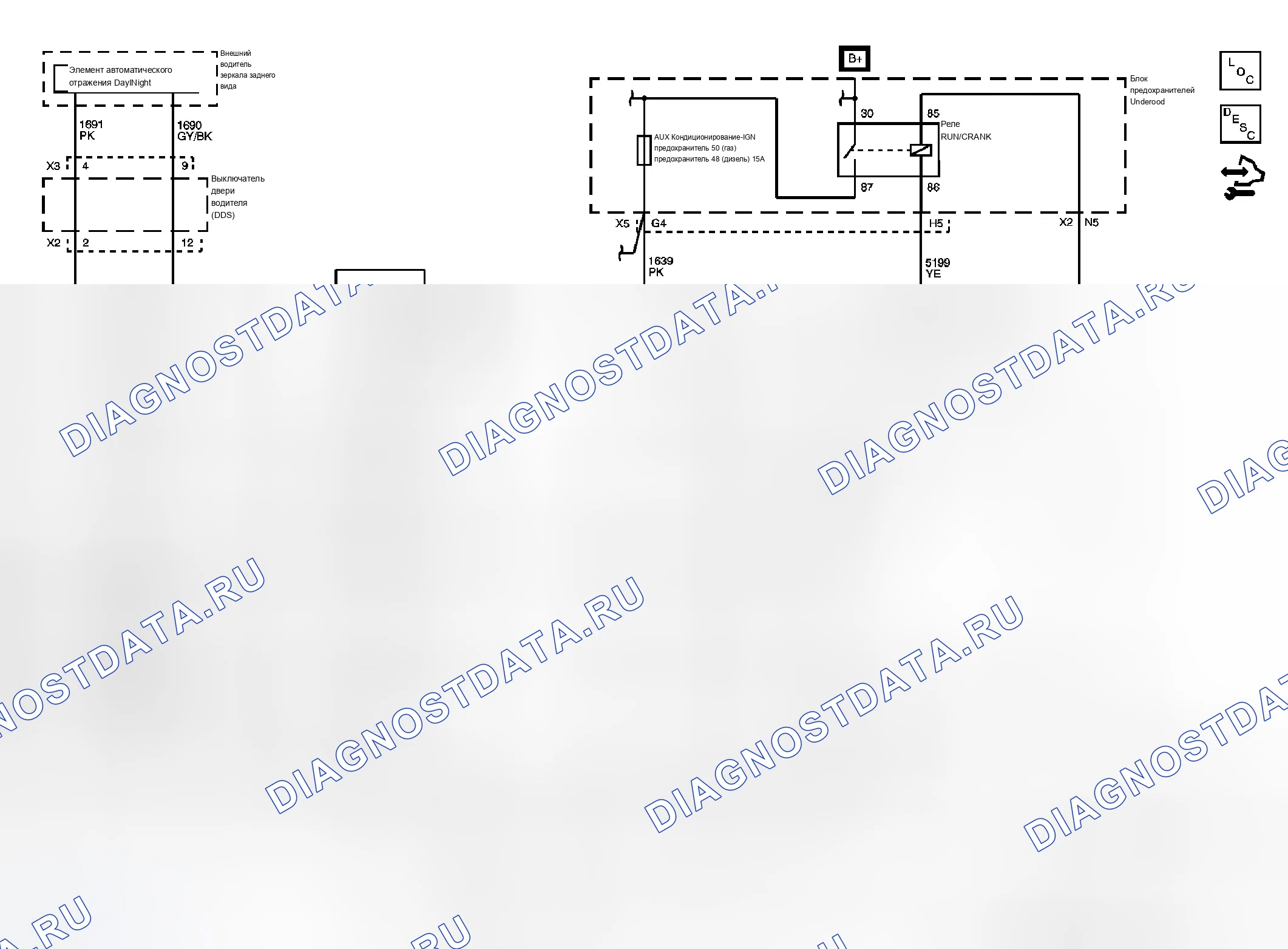 Рис. 4: Схема информационной системы водителя. Chevrolet Silverado 2500 HD 