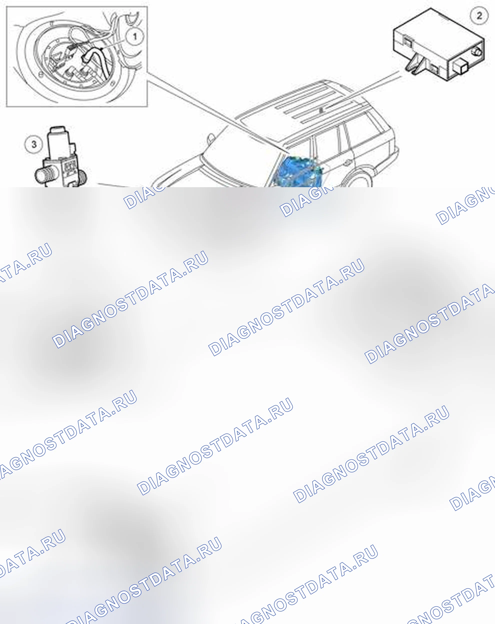 Рис. 93: РАСПОЛОЖЕНИЕ КОМПОНЕНТОВ. Land Rover Range Rover L322