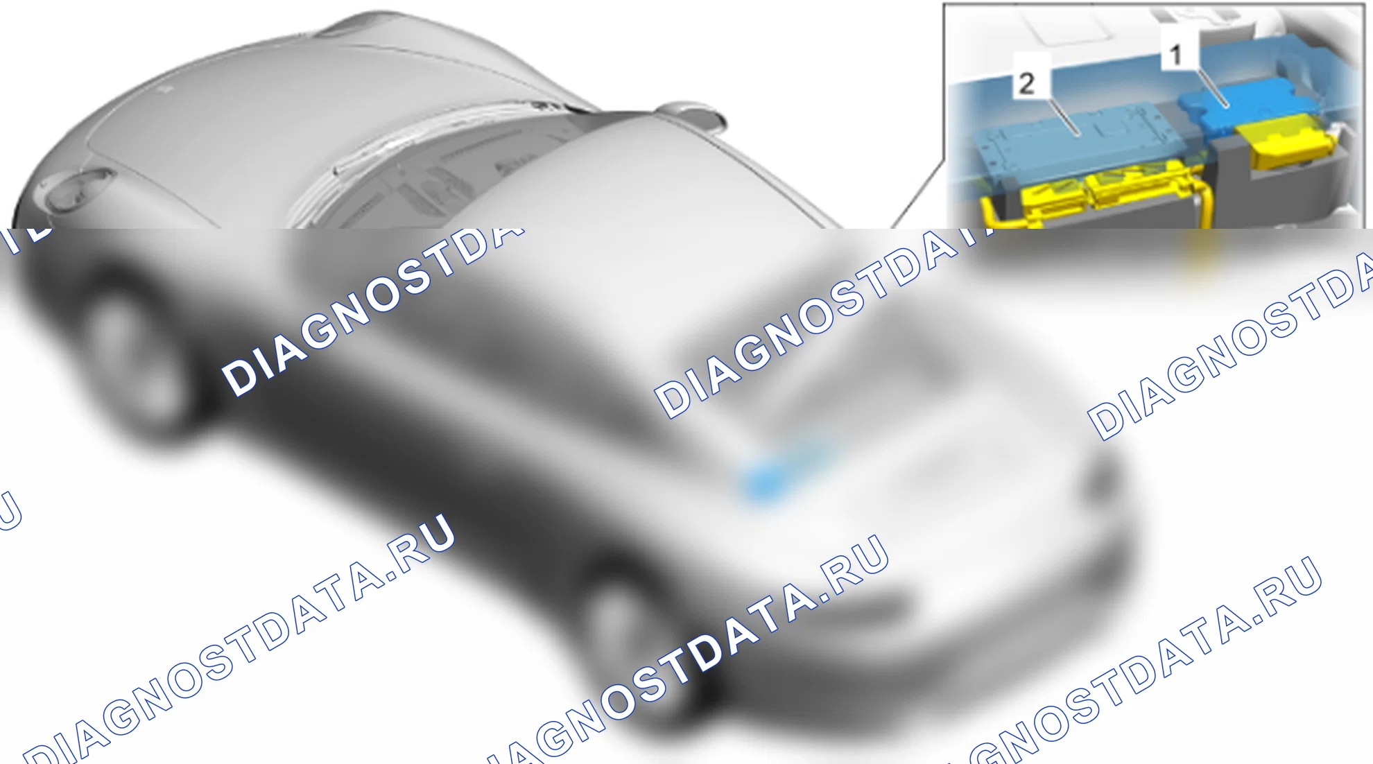 Монтажное положение блока управления PASM и EPB (991 Carrera). Porsche 718 Boxster 982