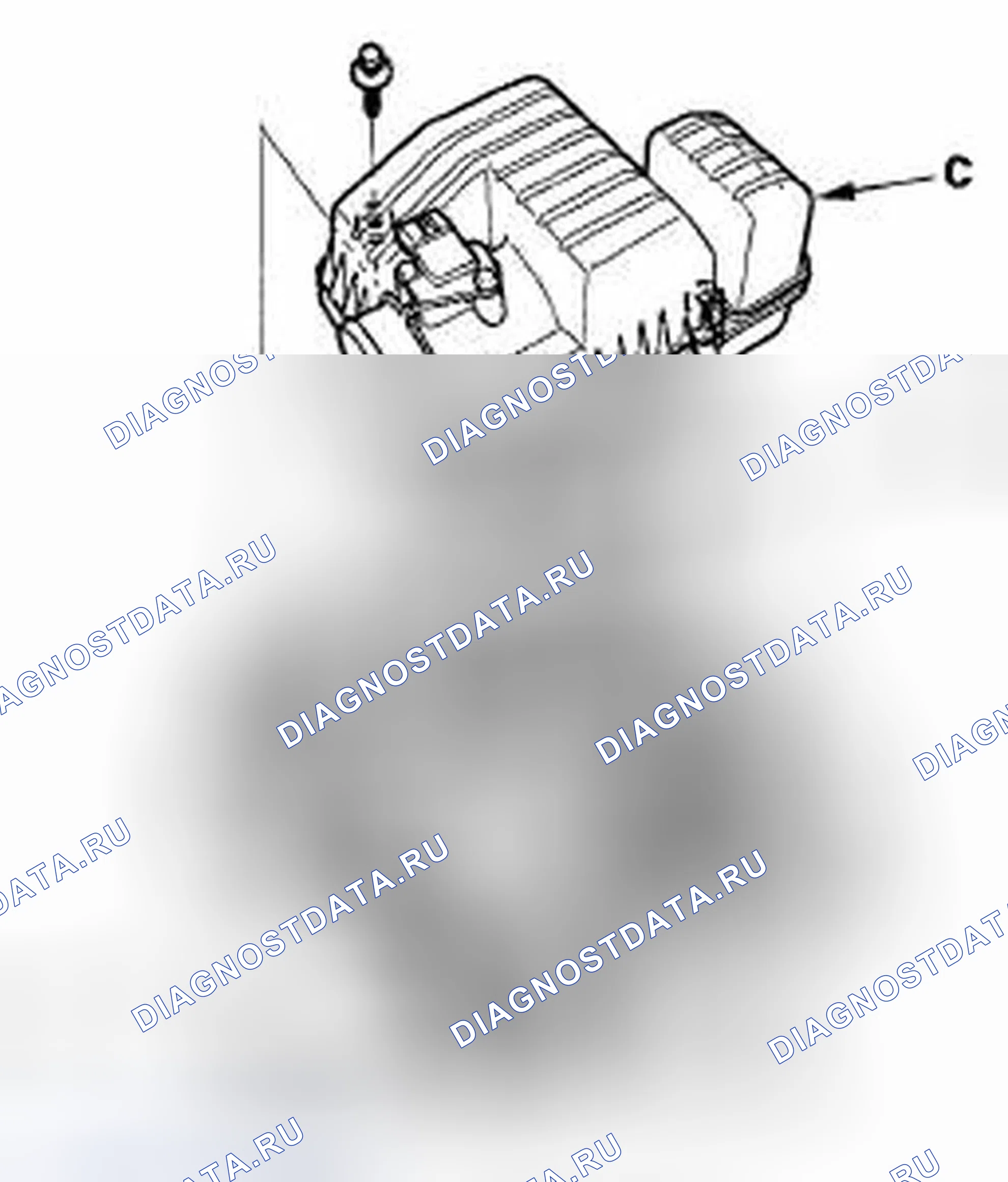Рис. 214: Демонтаж/монтаж воздухоочистителя. Honda Civic VIII