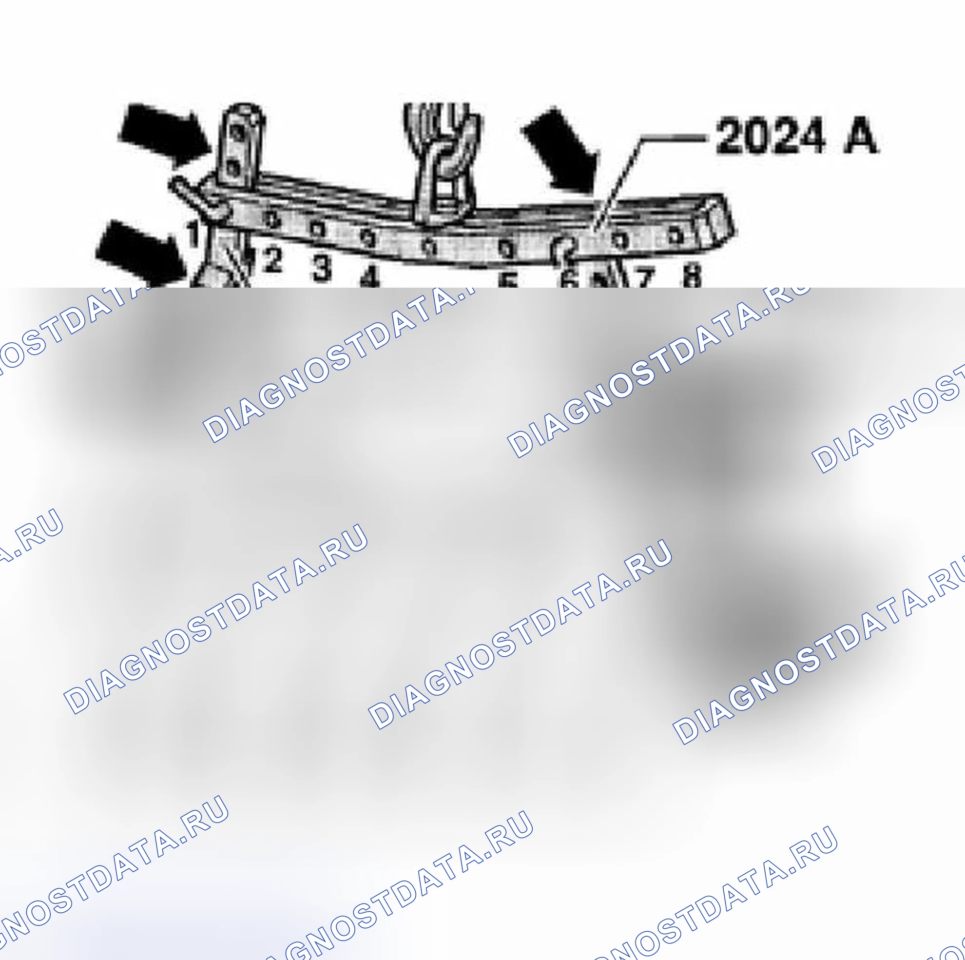 Рис. 161: Крепление стропа двигателя 2024 А с удлинением 2024 A / 1. Volkswagen Jetta III