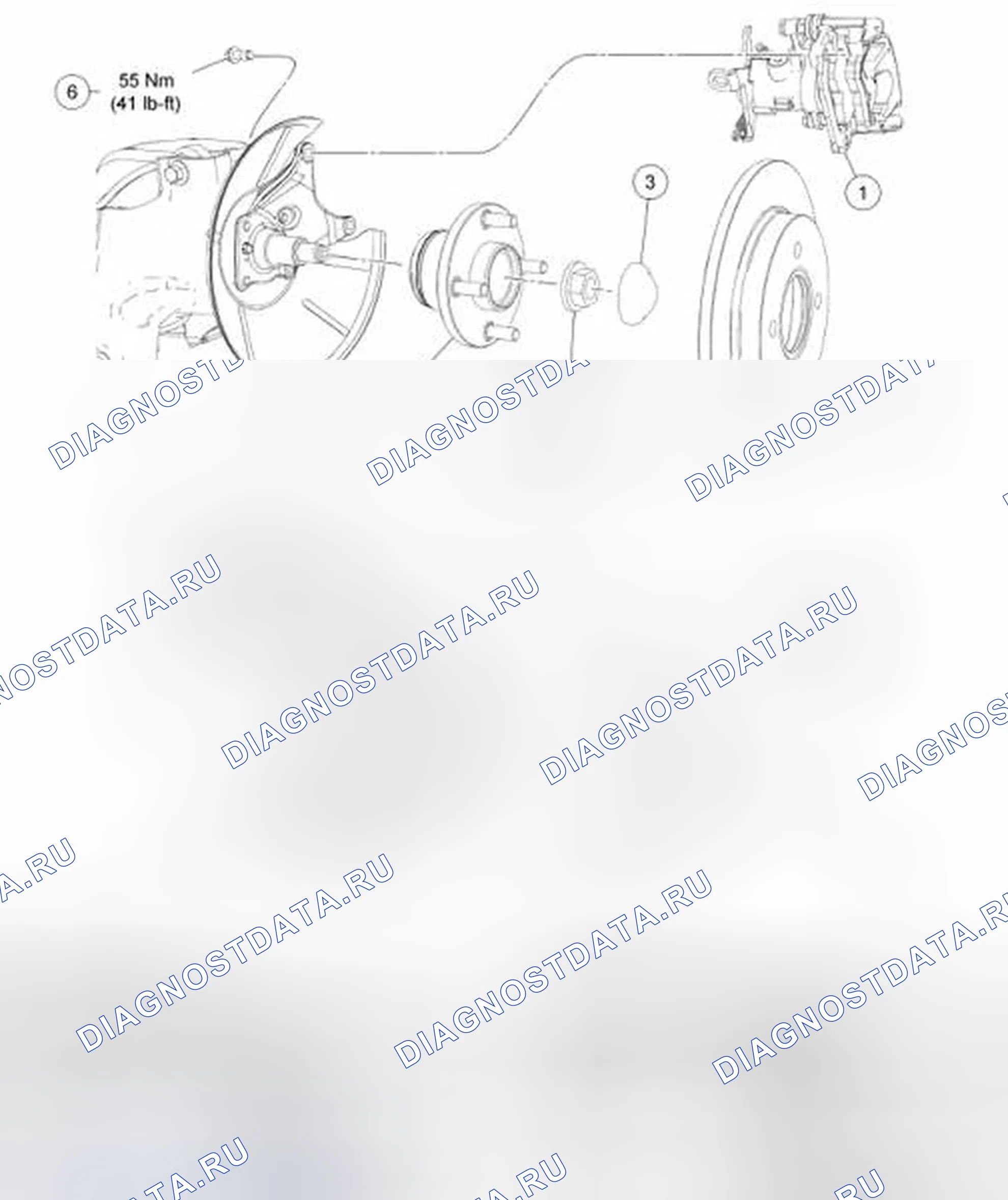 Рис. 1: Ступица колеса. Ford Focus II
