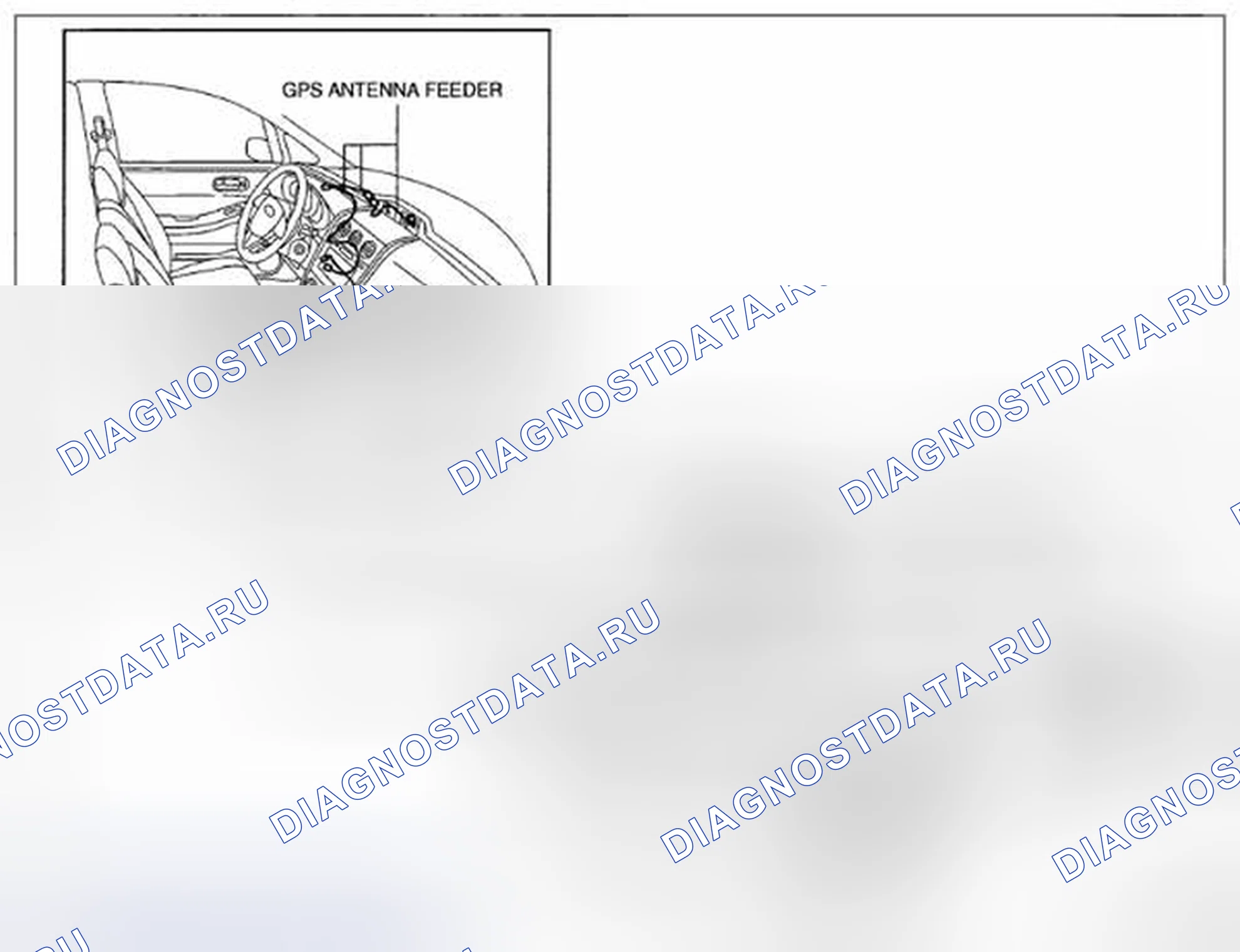 Рис. 67: РАСПОЛОЖЕНИЕ АНТЕННОГО ФИДЕРА. Mazda CX-7 I рестайлинг
