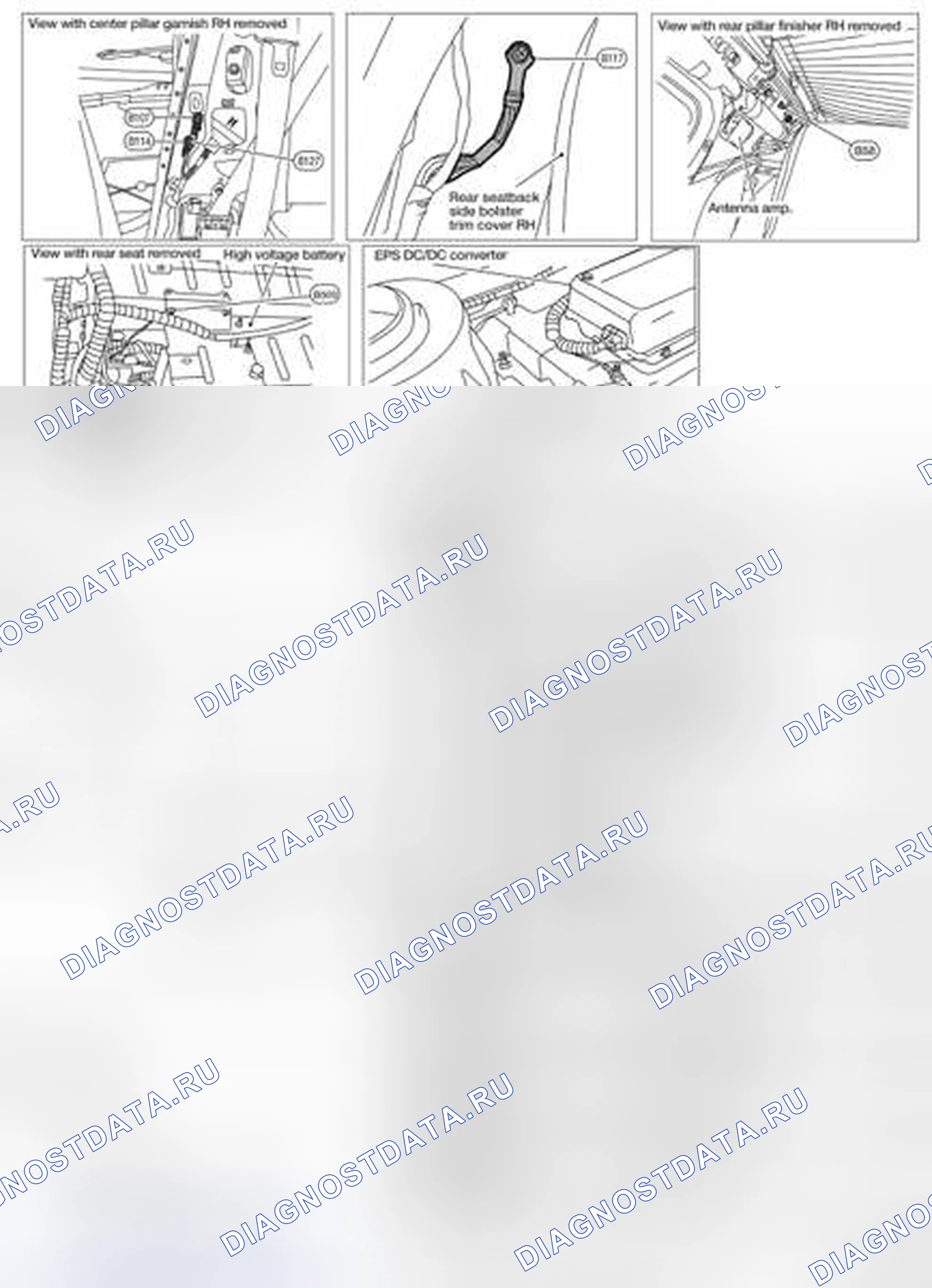 Рис. 328: ЖГУТ КУЗОВА № 2. Nissan Altima L32 рестайлинг