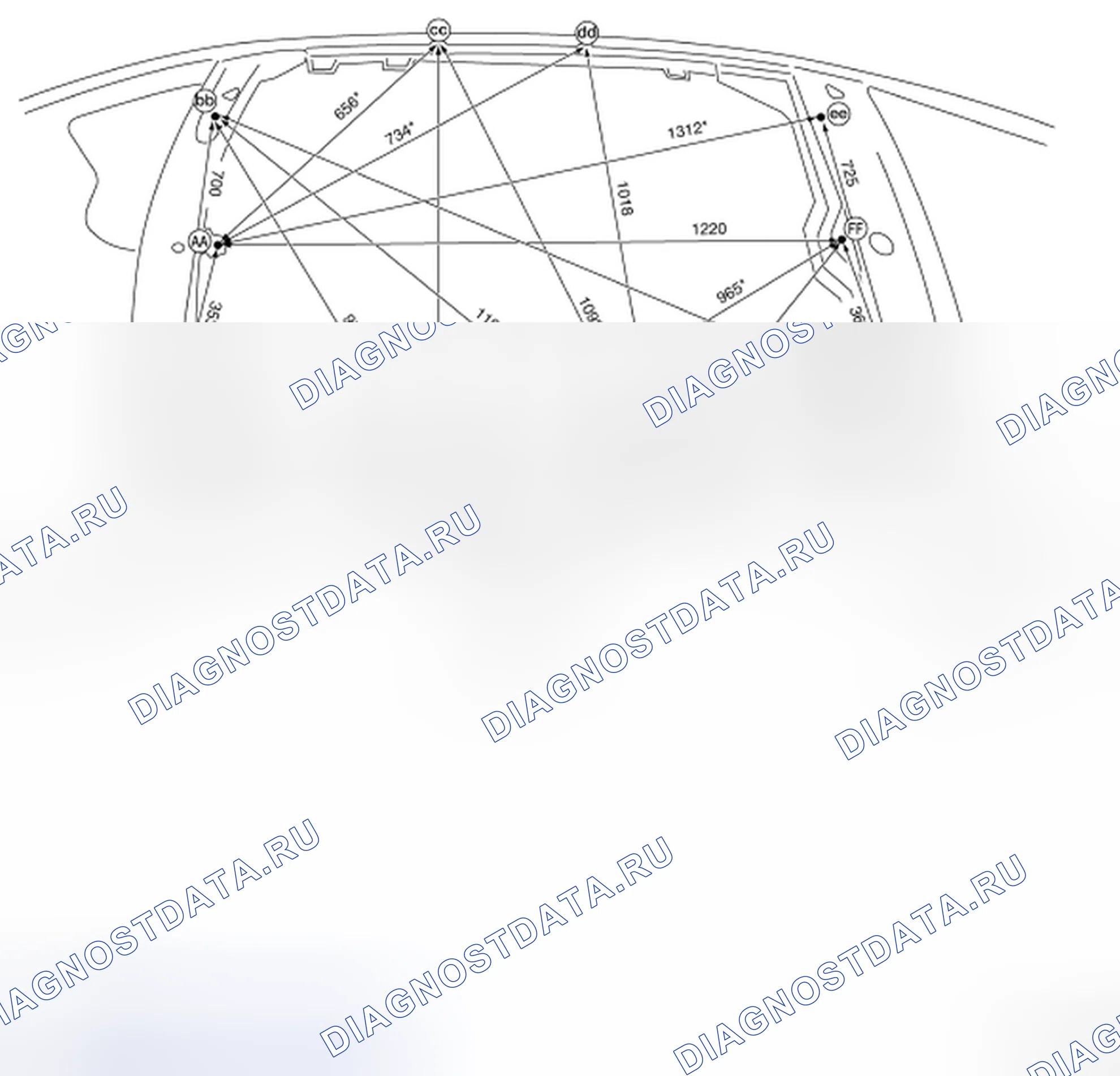 Рис. 15: ИЗМЕРЕНИЯ (ЛЮК С ДВУМЯ ПАНЕЛЯМИ). Honda Passport I