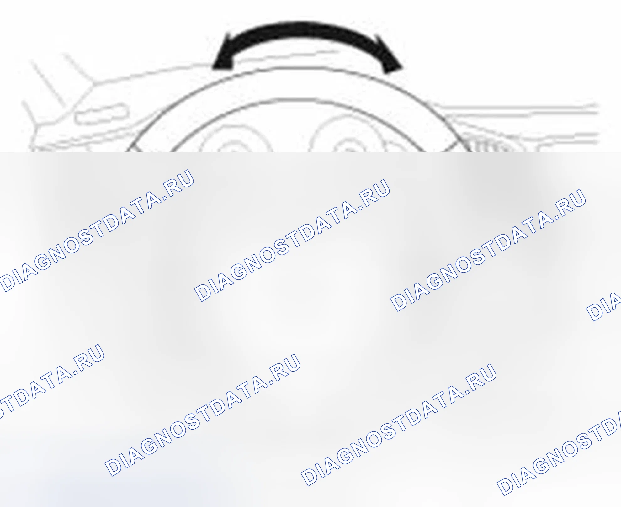 Рис. 1: Проверка люфта рулевого колеса. Hyundai Equus II