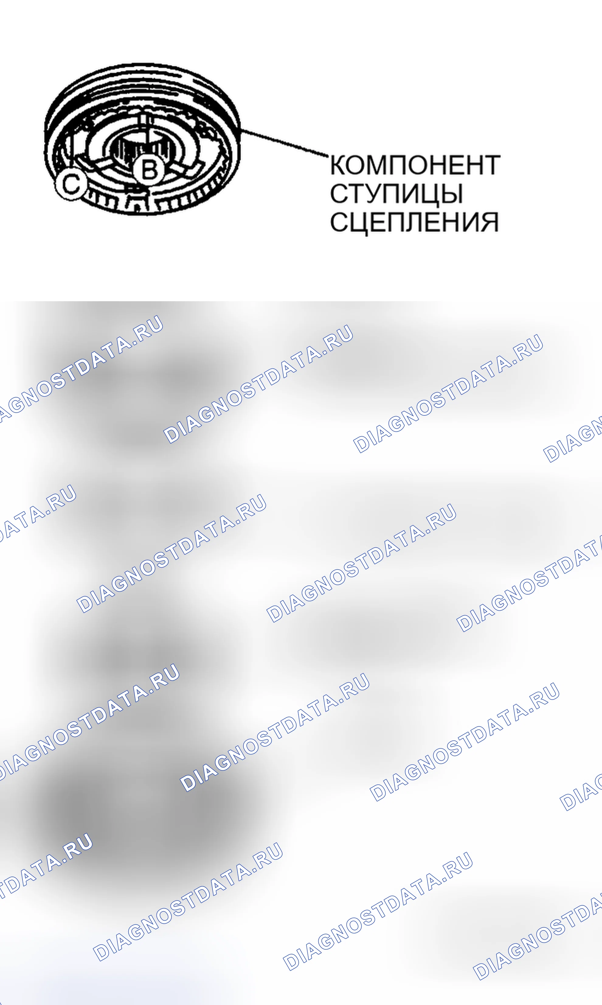 Рис. 106: Компонент ступицы сцепления (1-й / 2-й) Примечание по сборке. Mazda RX-8 I