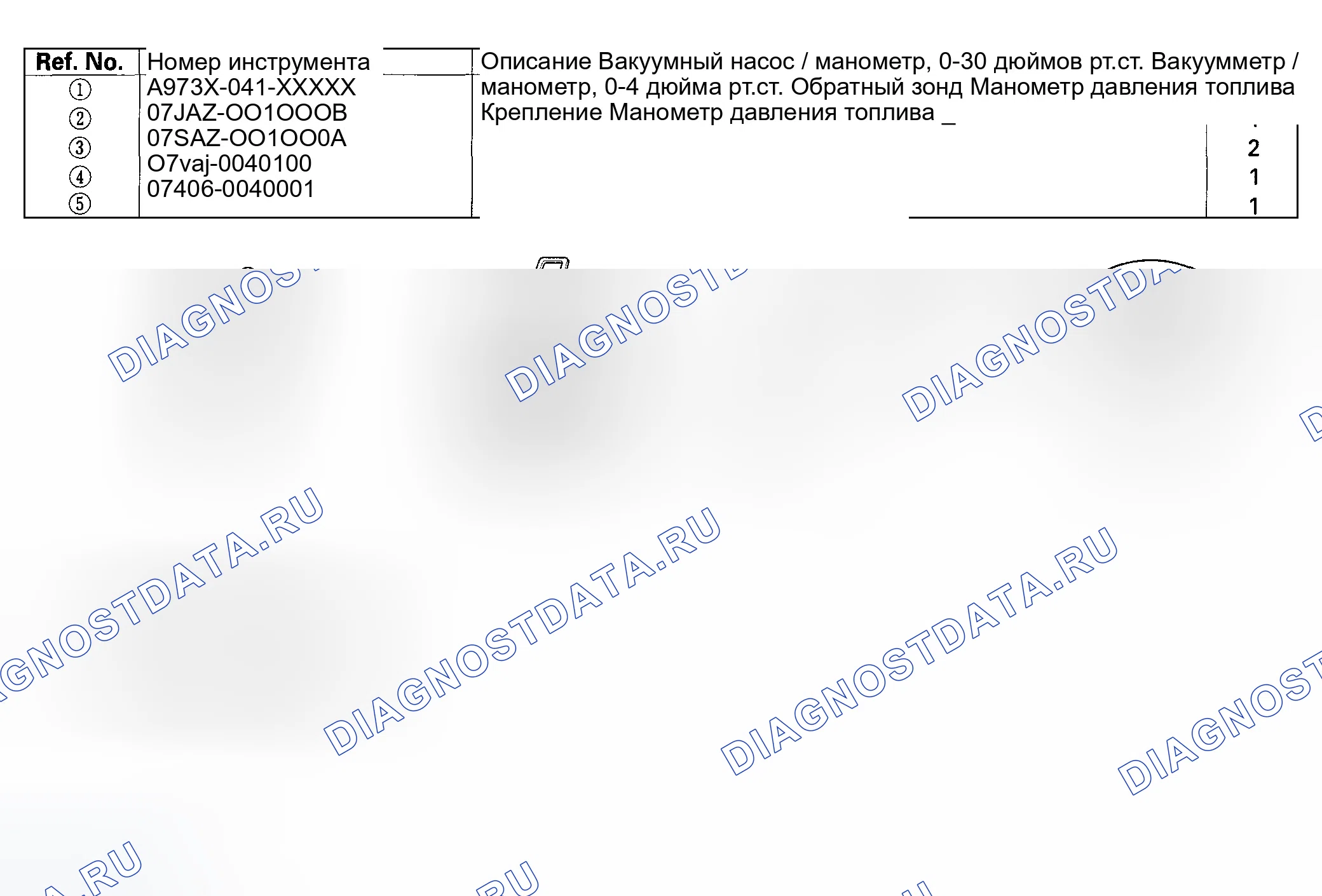 Рис. 1: Специальные инструменты. Honda Accord VI
