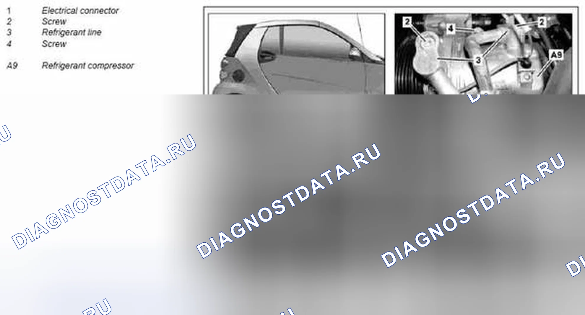 Рис. 68: Демонтаж / монтаж компрессора хладагента - AR83,55-P-5300MCU. Kia Soul I