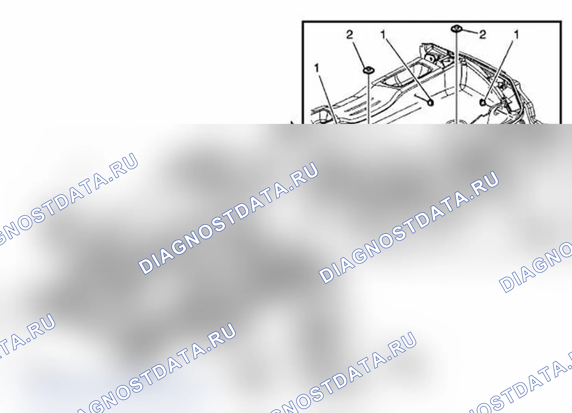 Рис. 67: Замена ковра панели пола заднего отсека (купе). Pontiac Solstice I final