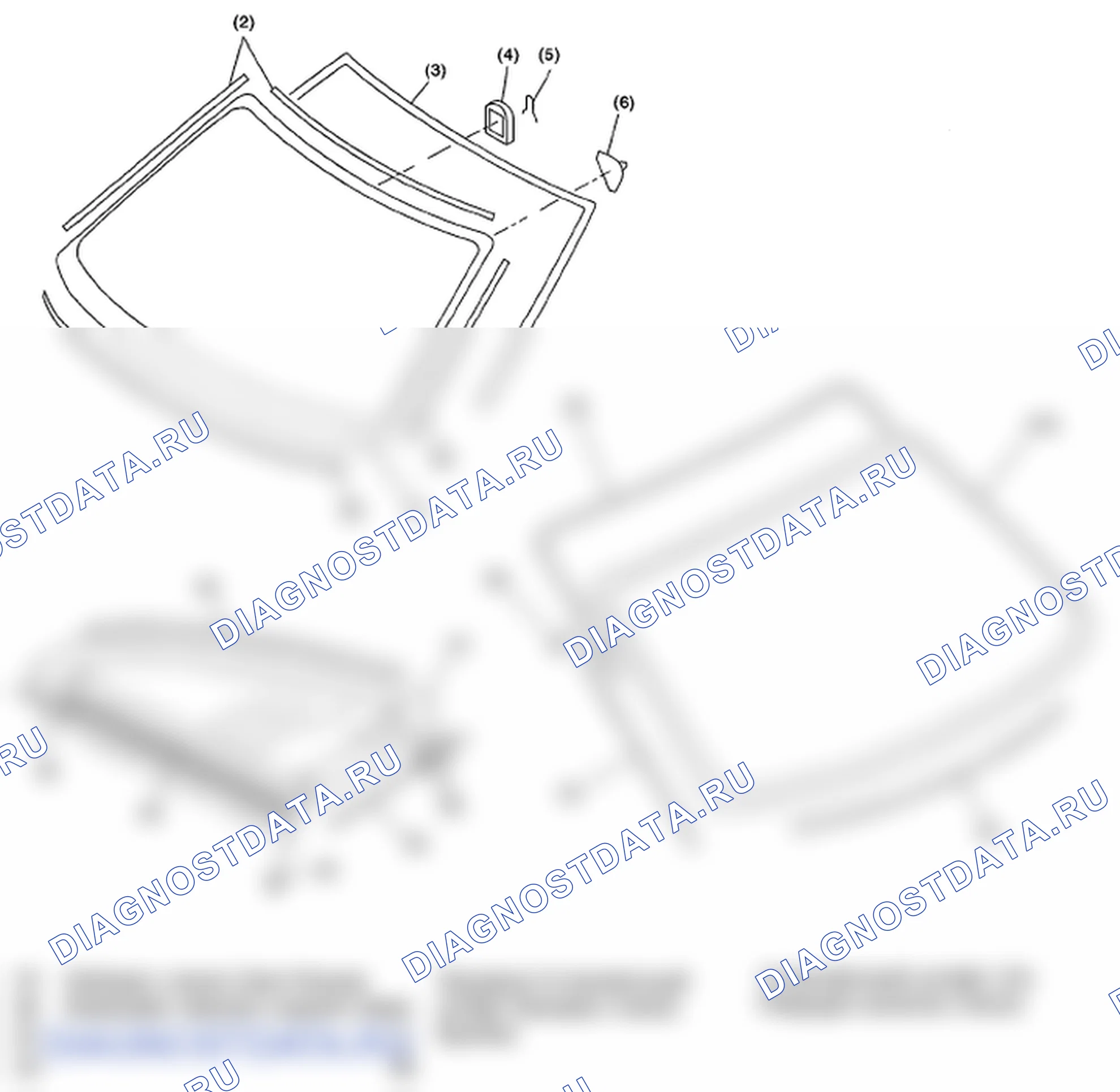 Рис. 8: ФИКСИРОВАННОЕ СТЕКЛО (МОДЕЛЬ СЕДАНА). Subaru Impreza WRX GH