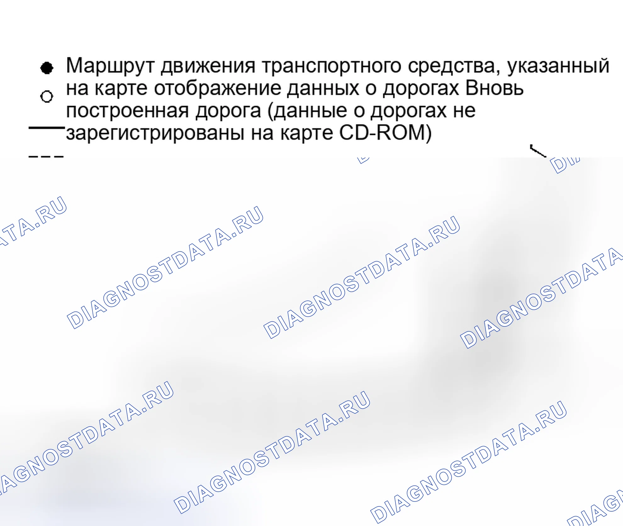 Рис. 127: Фактический трассируемый маршрут транспортного средства и указанный маршрут. Infiniti I30 II