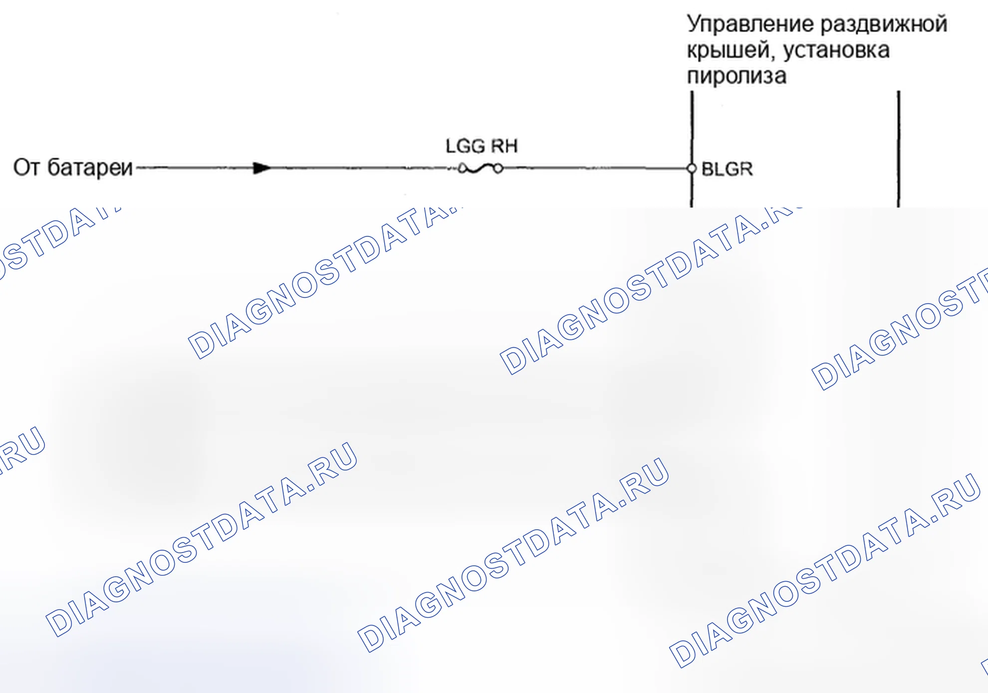 Рис. 66: Схема электропроводки правой цепи двигателя с открытым окном в четверти. Honda CR-V VI