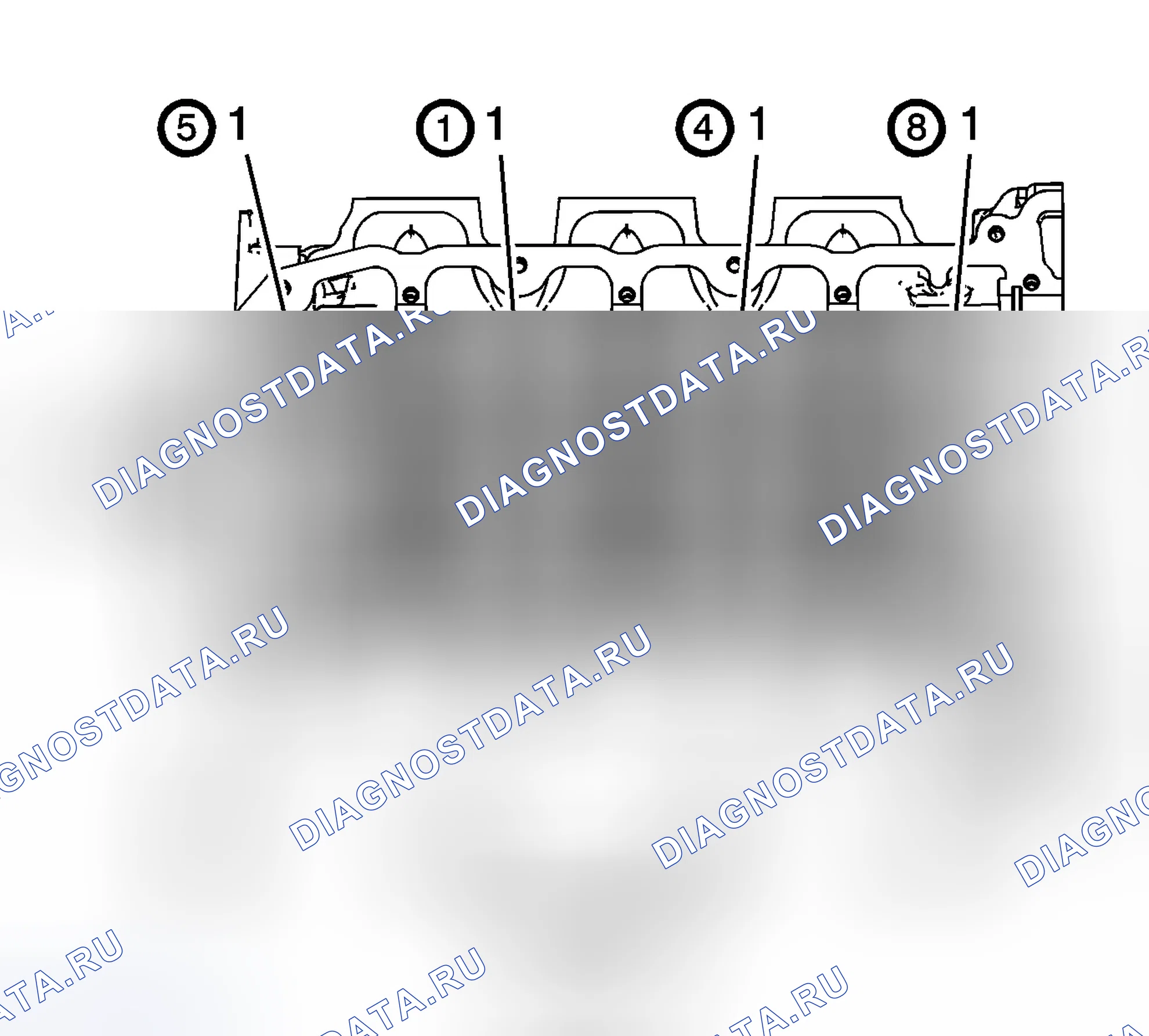Рис. 247: Установка головки цилиндров - правая сторона. GMC Acadia I рестайлинг