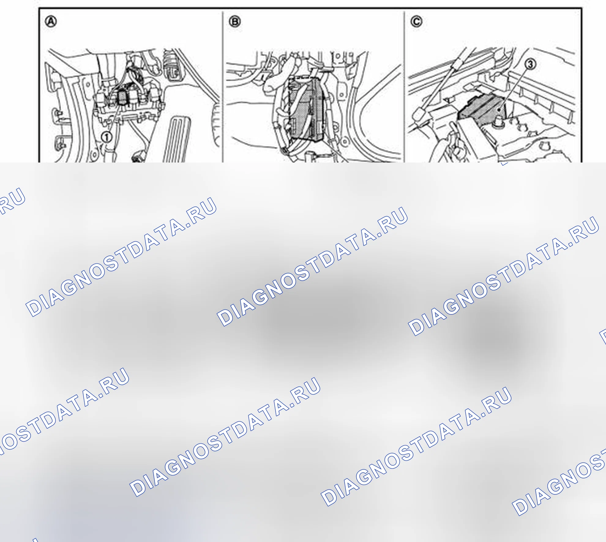 Рис. 10: Расположение компонентов. Infiniti EX37 I