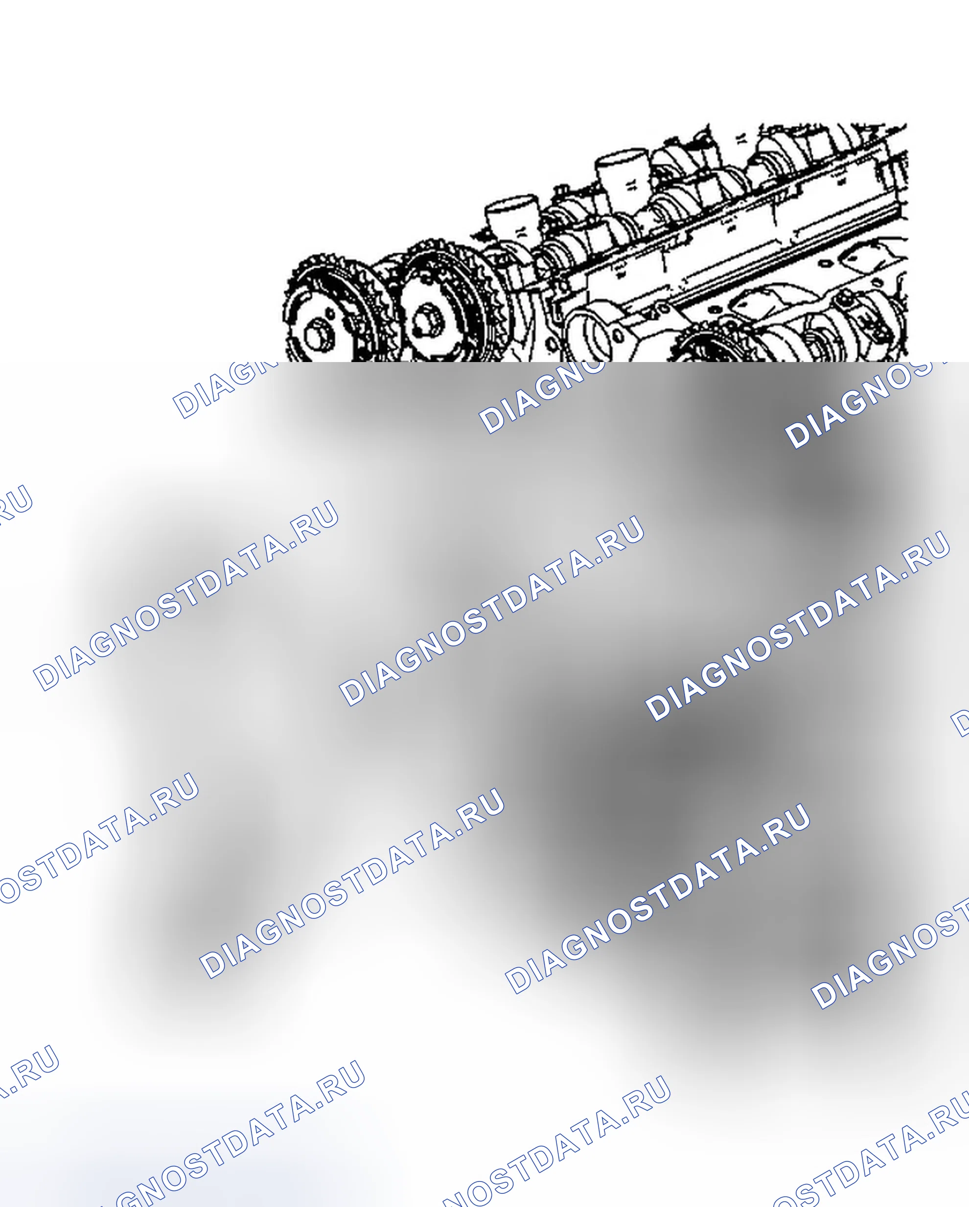Рис. 3: Снятие цепи привода вторичного распределительного вала - слева. Cadillac SRX I