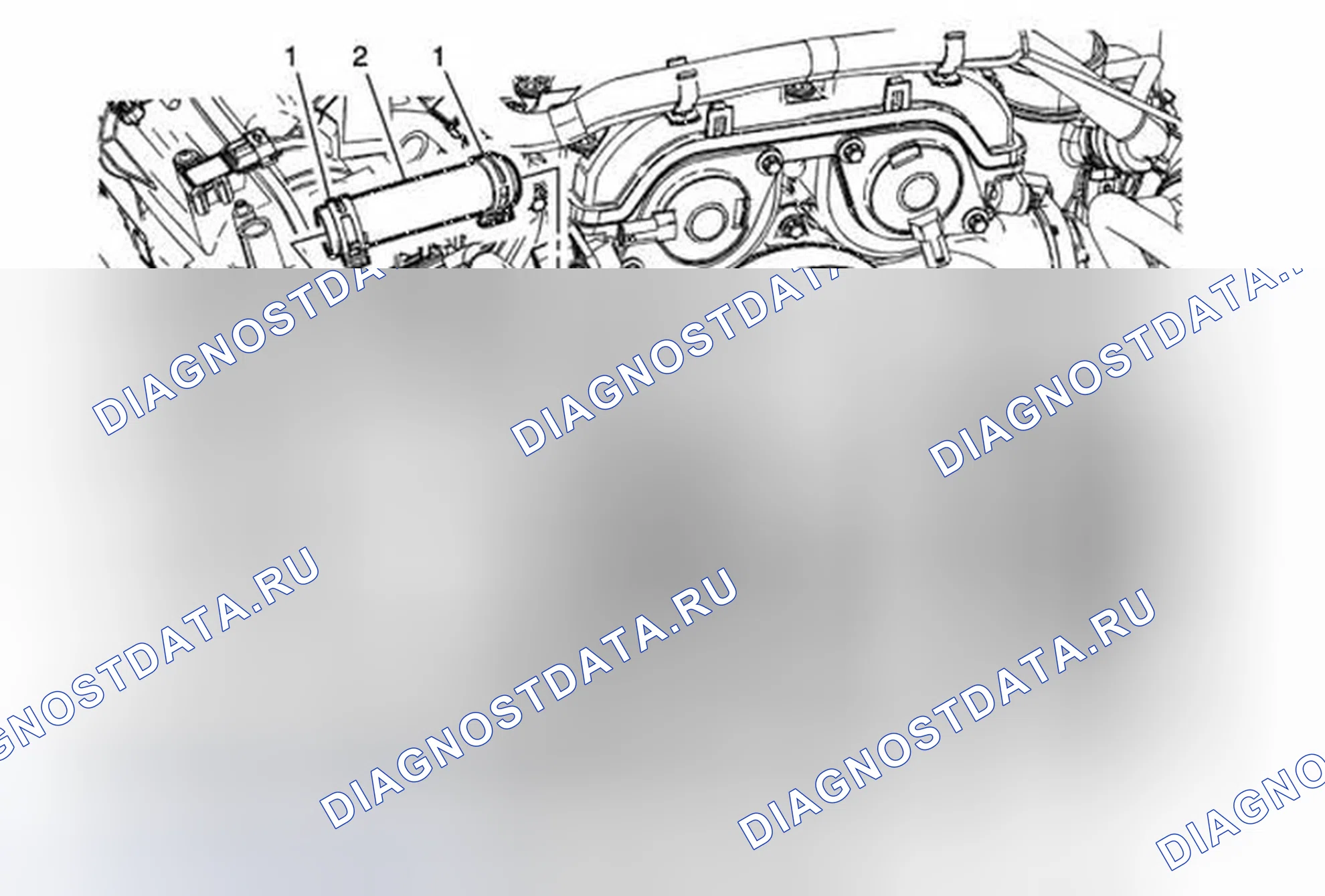 Рис. 22: Замена выходного шланга нагревателя (LUJ, LUV). Buick Encore I