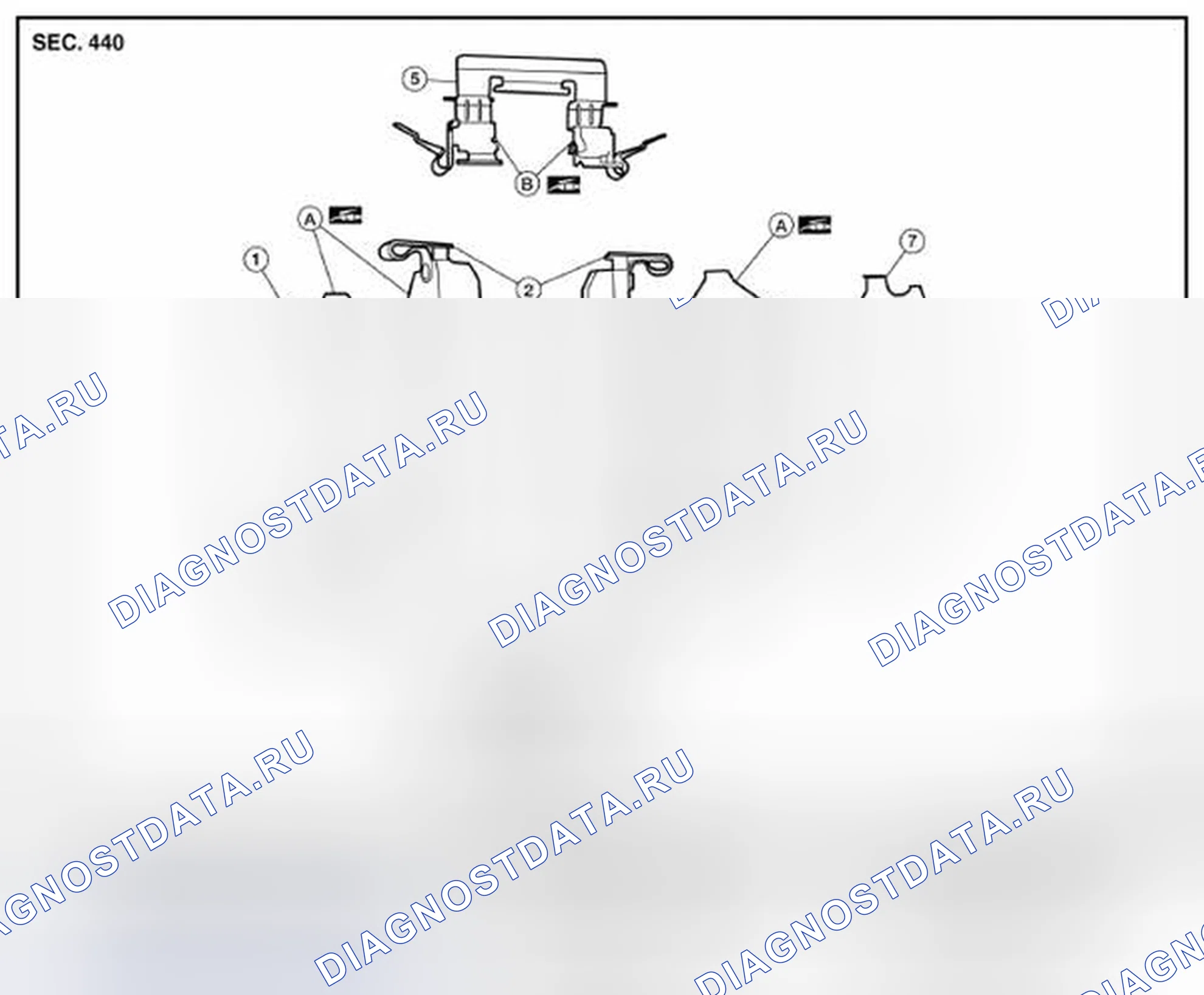 Рис. 133: ТОРМОЗНАЯ КОЛОДКА - вид в разобранном виде. Nissan Altima L33