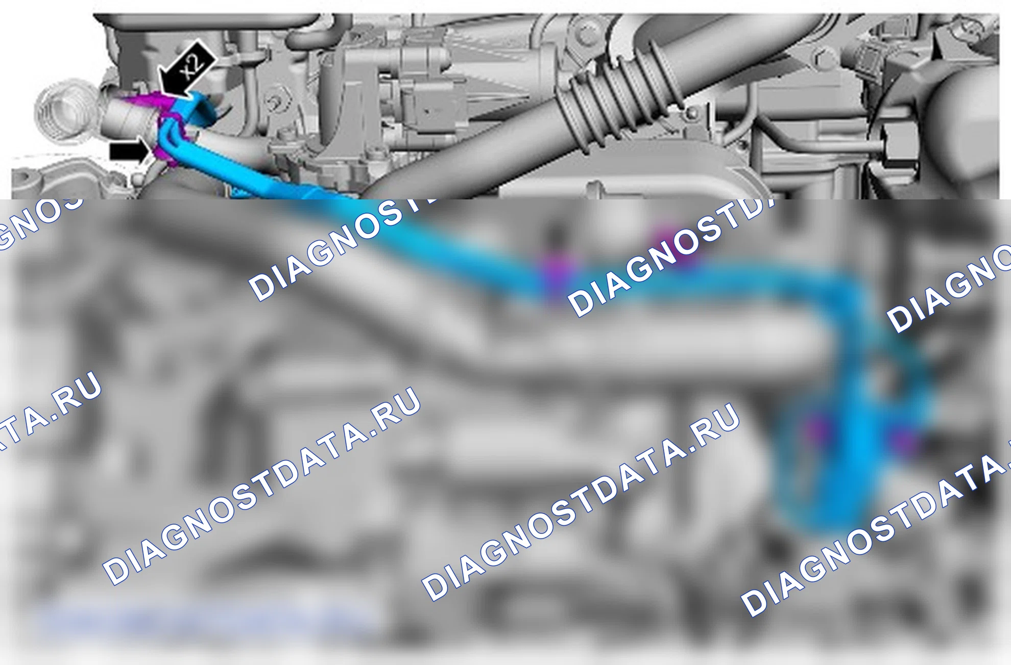 Как снять присоединяемые детали двигателя. Ford Kuga II