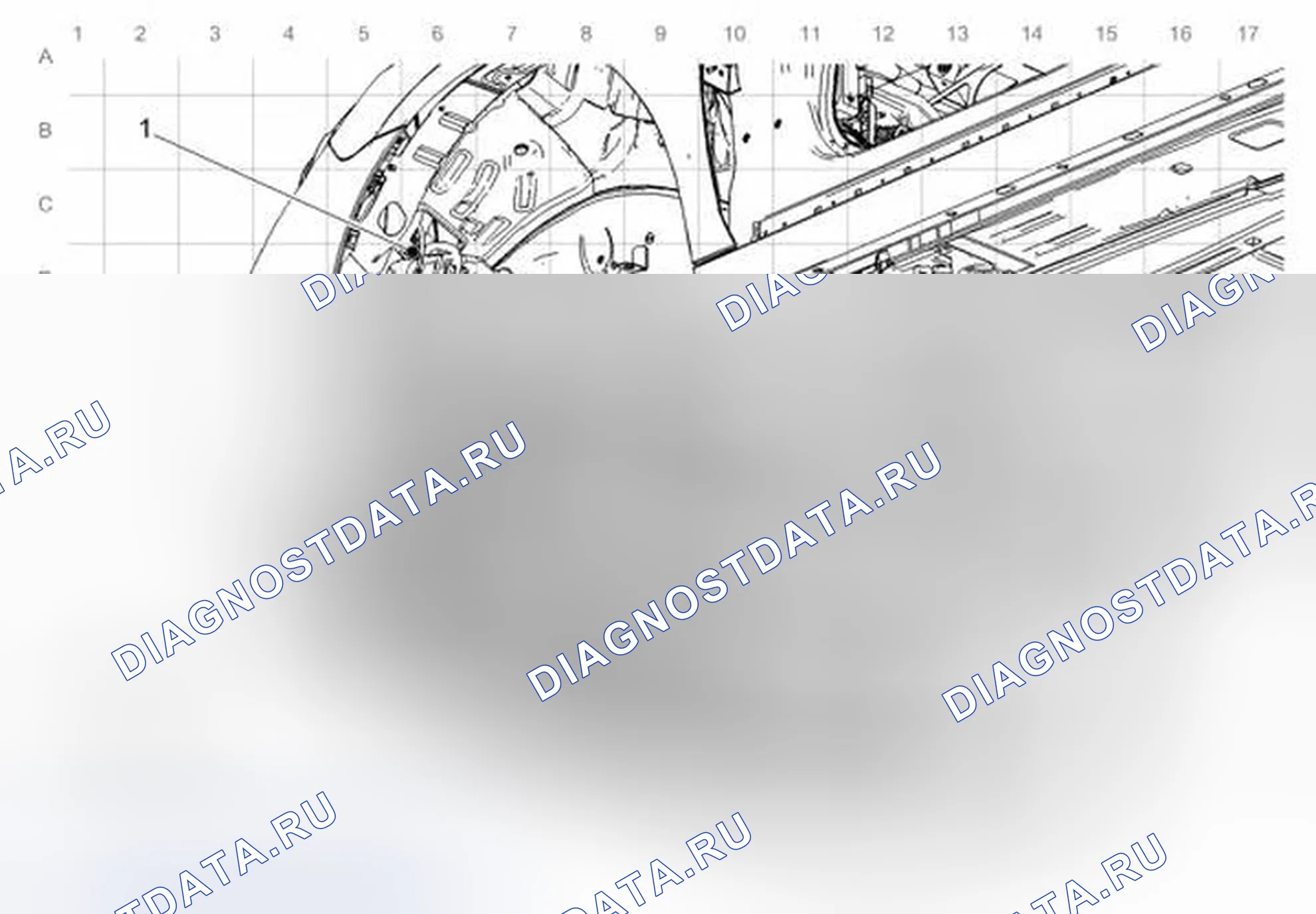 Рис. 2: Прокладка кабеля передней лампы - нижняя. Buick LaCrosse II рестайлинг