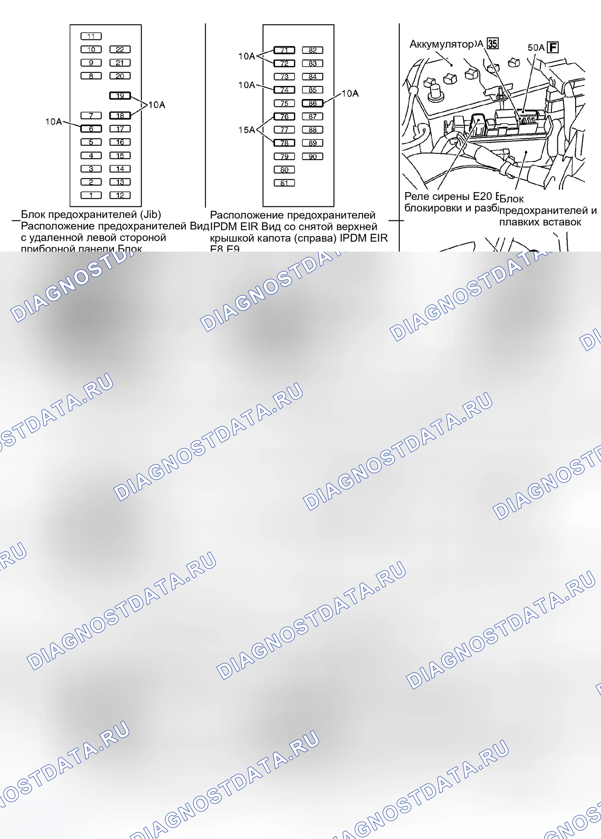 Рис. 710: Расположение компонентов и разъемов кабелей. Infiniti G35 III