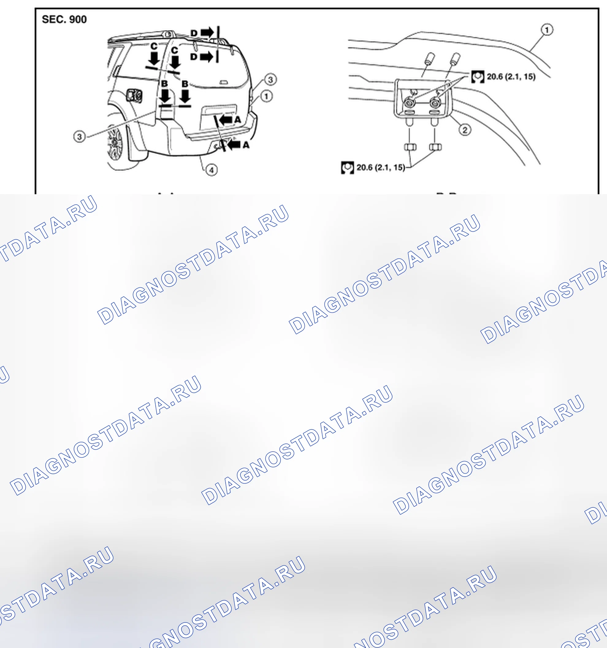 Рис. 189: ЗАДНЯЯ ДВЕРЬ. Nissan Pathfinder III рестайлинг
