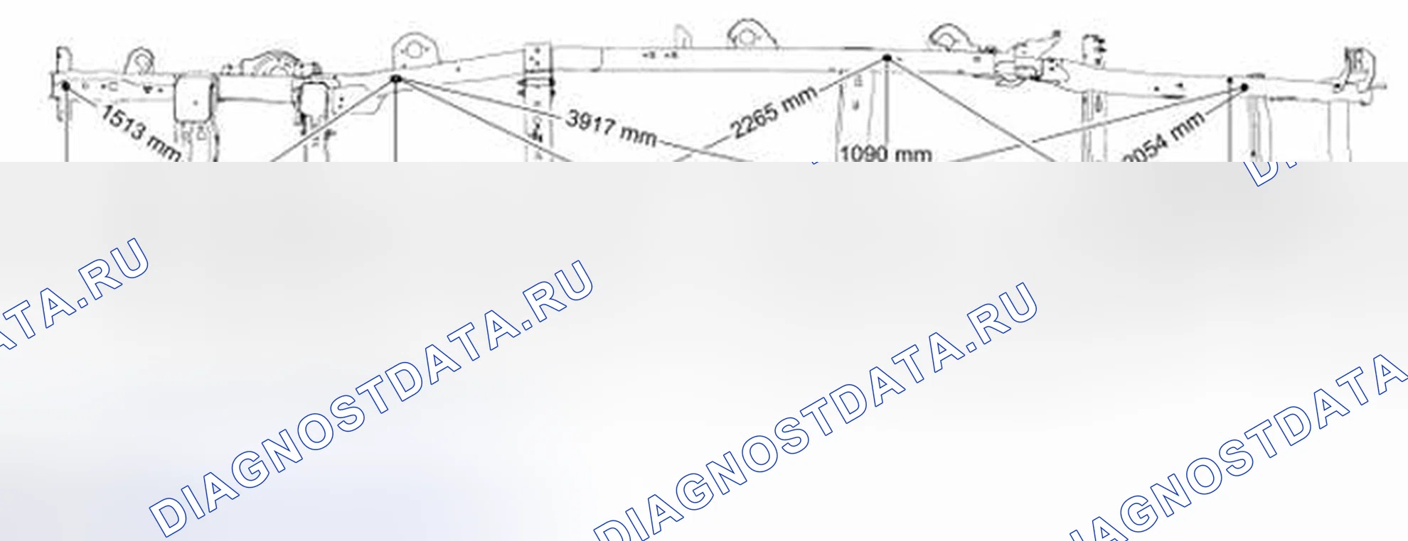 Рис. 126: Ширина рамы - 3 988 мм (157 дюймов) Колесная база. Ford Pickup F250 Super Duty II