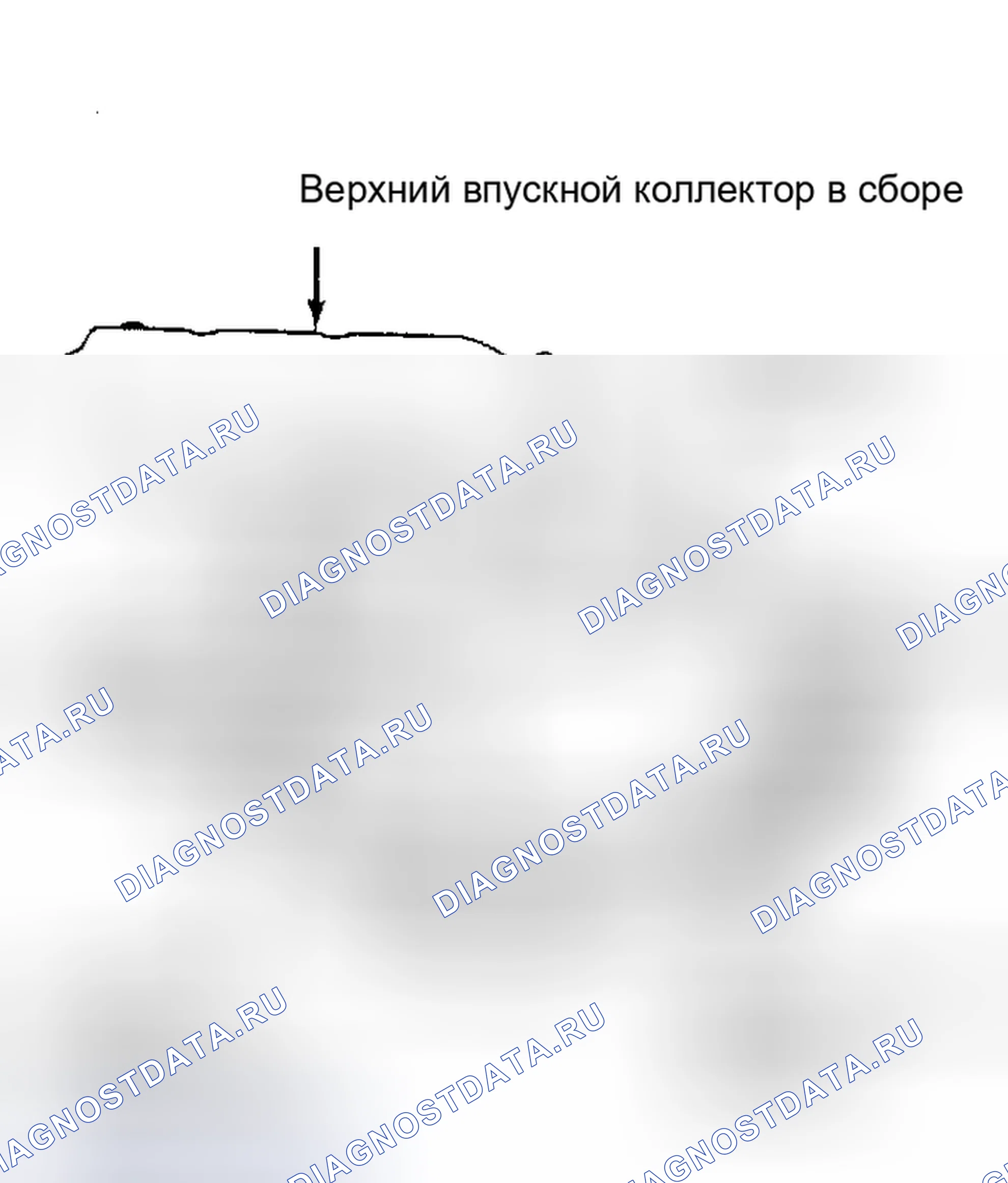 Рис. 14: Расположение верхнего впускного коллектора двигателя 2.9L и датчиков температуры. Ford Club Wagon E350 