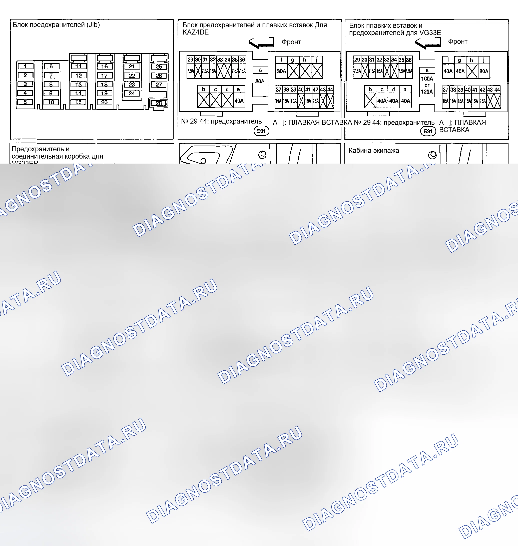 Рис. 30: РАСПОЛОЖЕНИЕ КОМПОНЕНТОВ И КАБЕЛЬНЫХ ЖГУТОВ. Honda Odyssey (North America) I