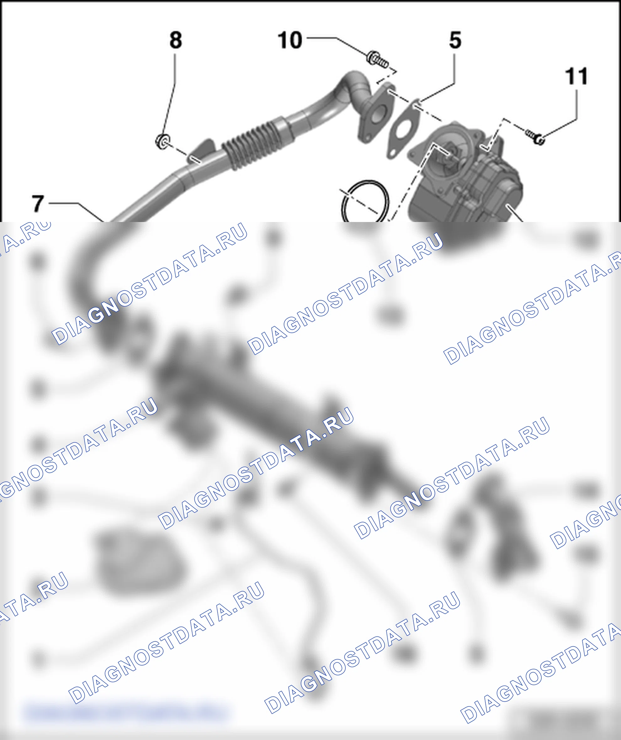 Система рециркуляции ОГ (двигатель 2,0/103; 125 кВт TDI CR (1-го поколения)). Skoda Octavia Ii