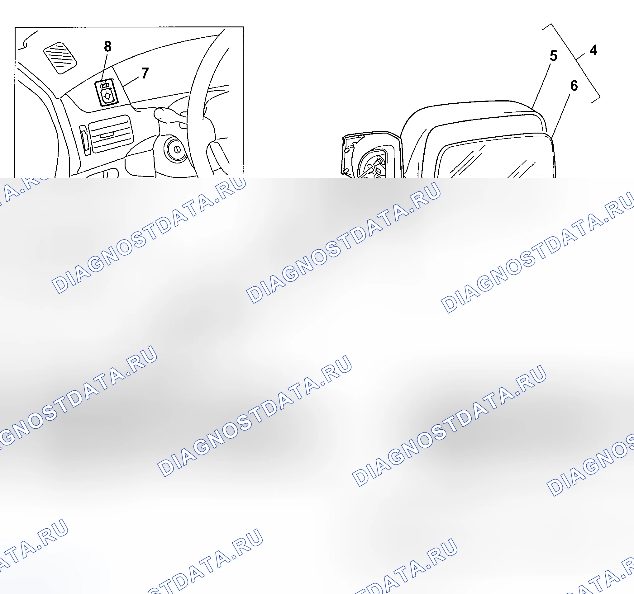 Рис. 11: ДВЕРНОЕ ЗЕРКАЛО. Mitsubishi Lancer IX рестайлинг