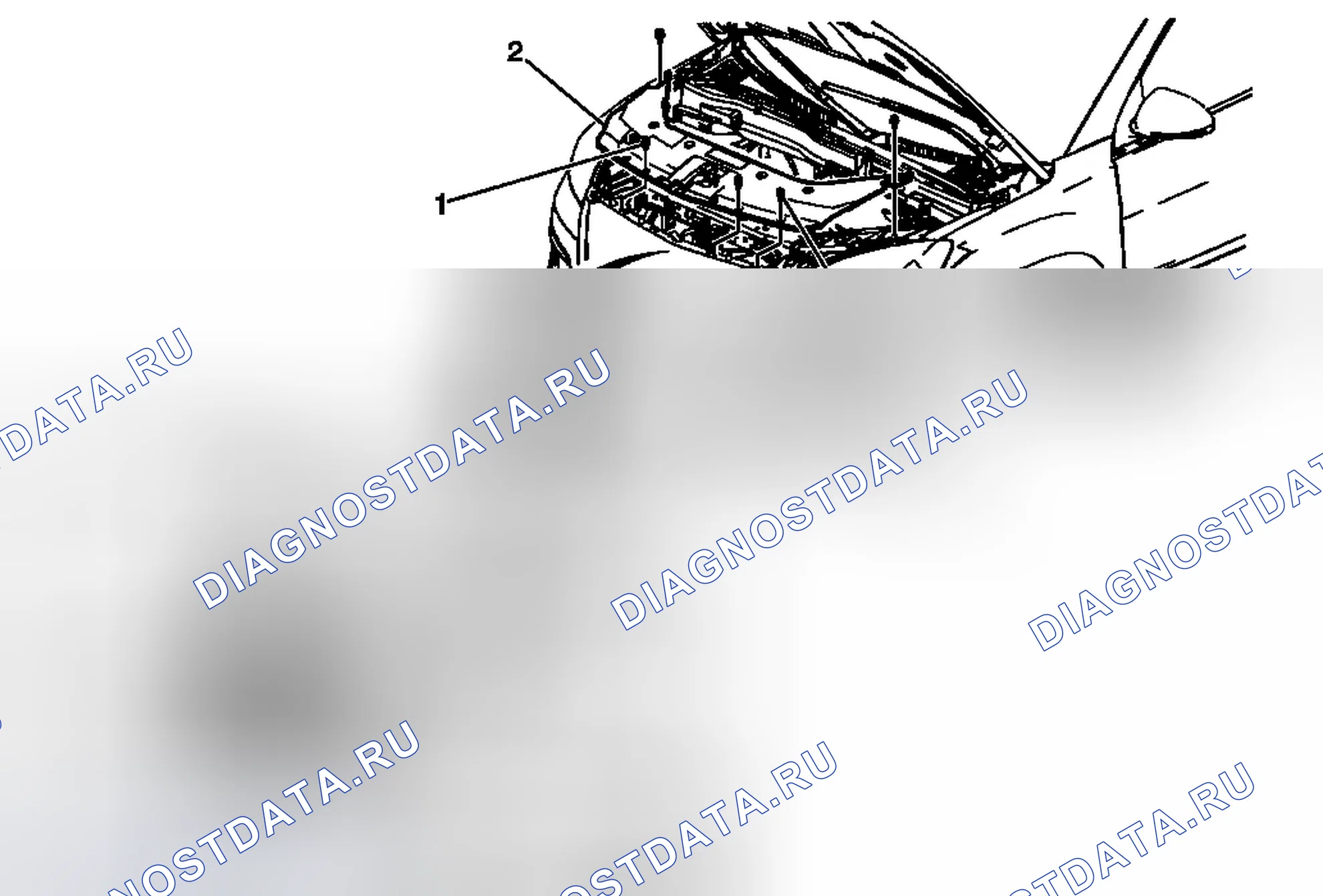 Рис. 12: Замена первичной и вторичной защелок капота. Chevrolet Traverse I