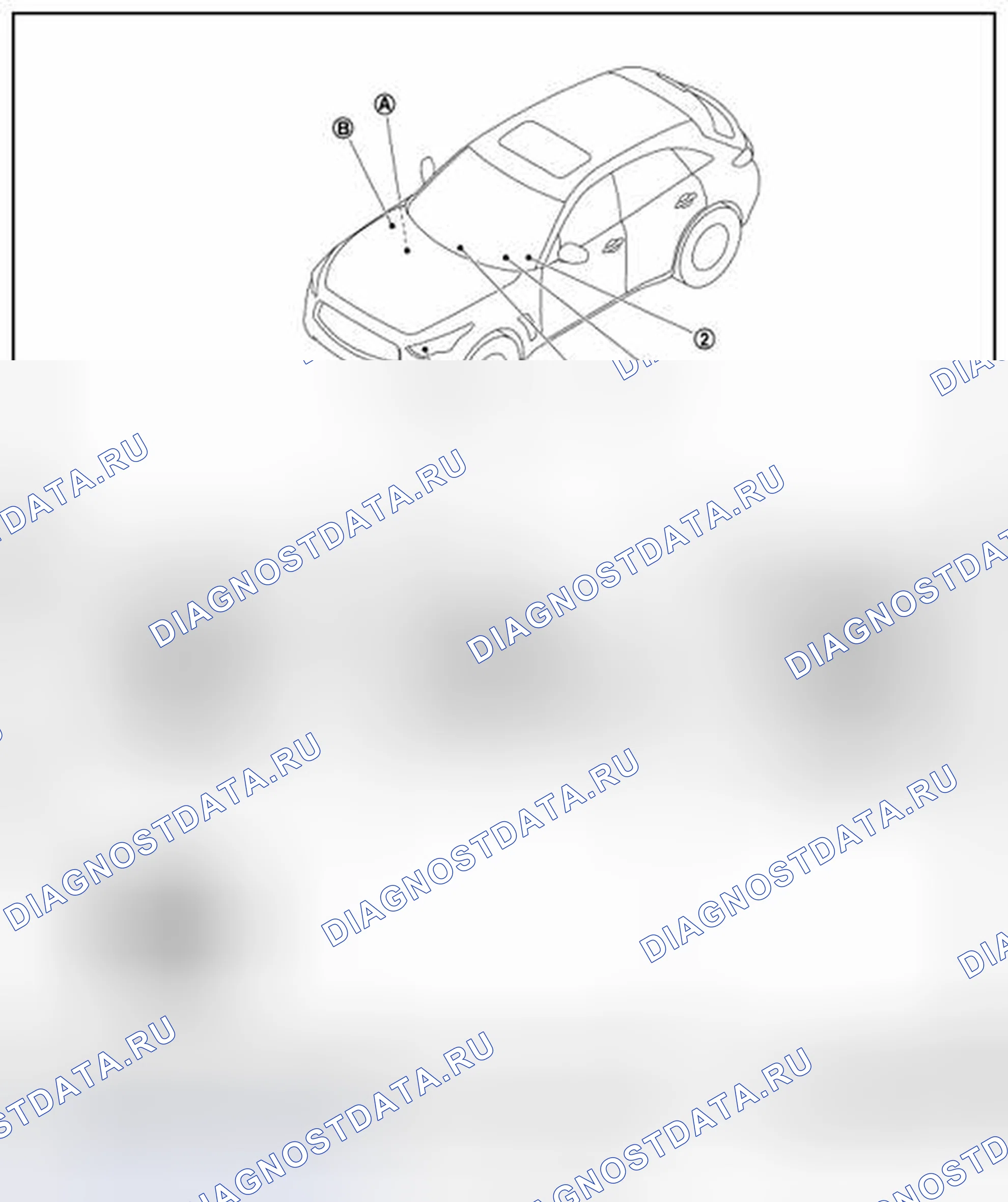 Рис. 54: Расположение компонентов. Infiniti FX37 II рестайлинг
