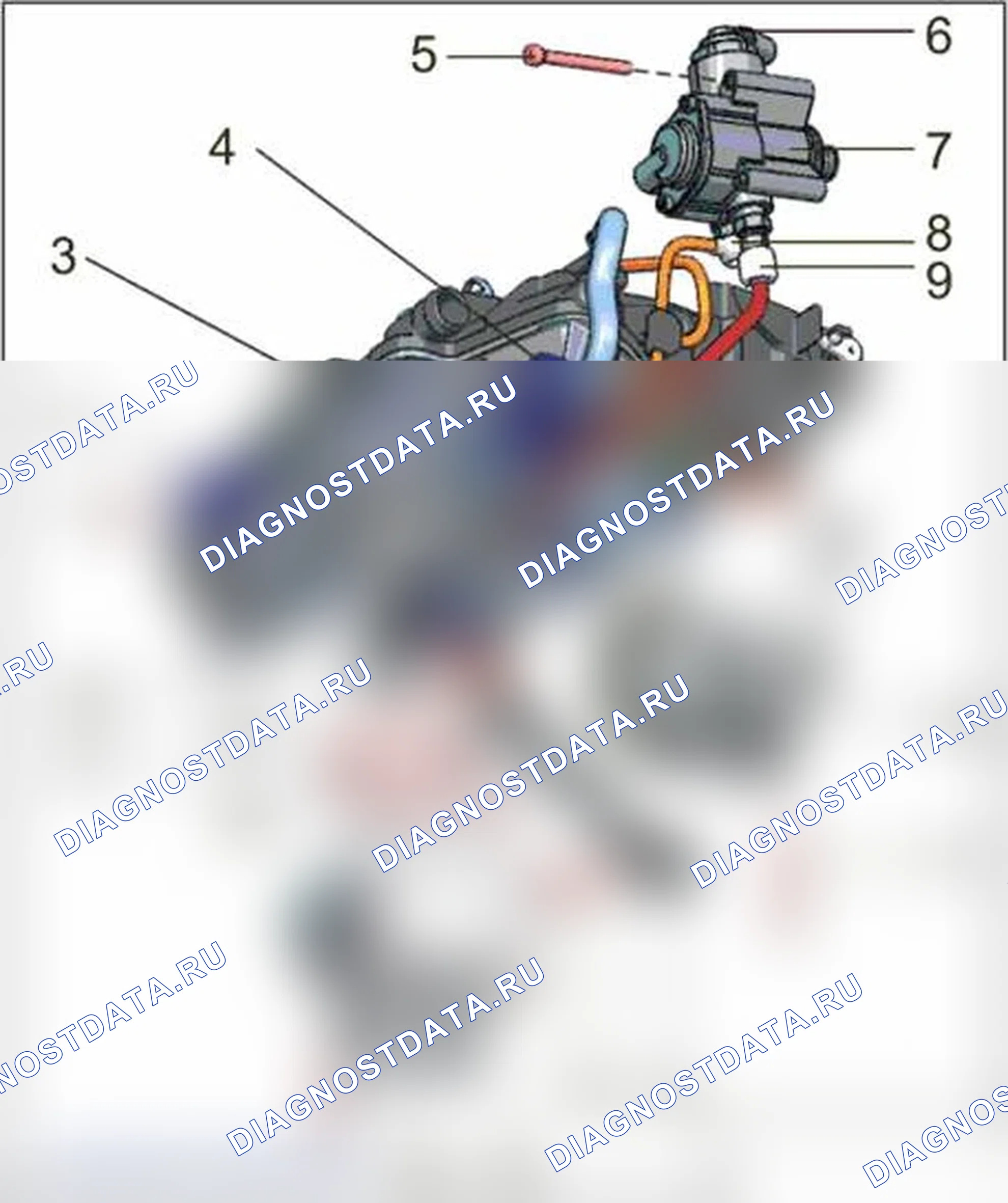 Рис. 903: Впускной коллектор, обзор сборки. Audi A4 B7