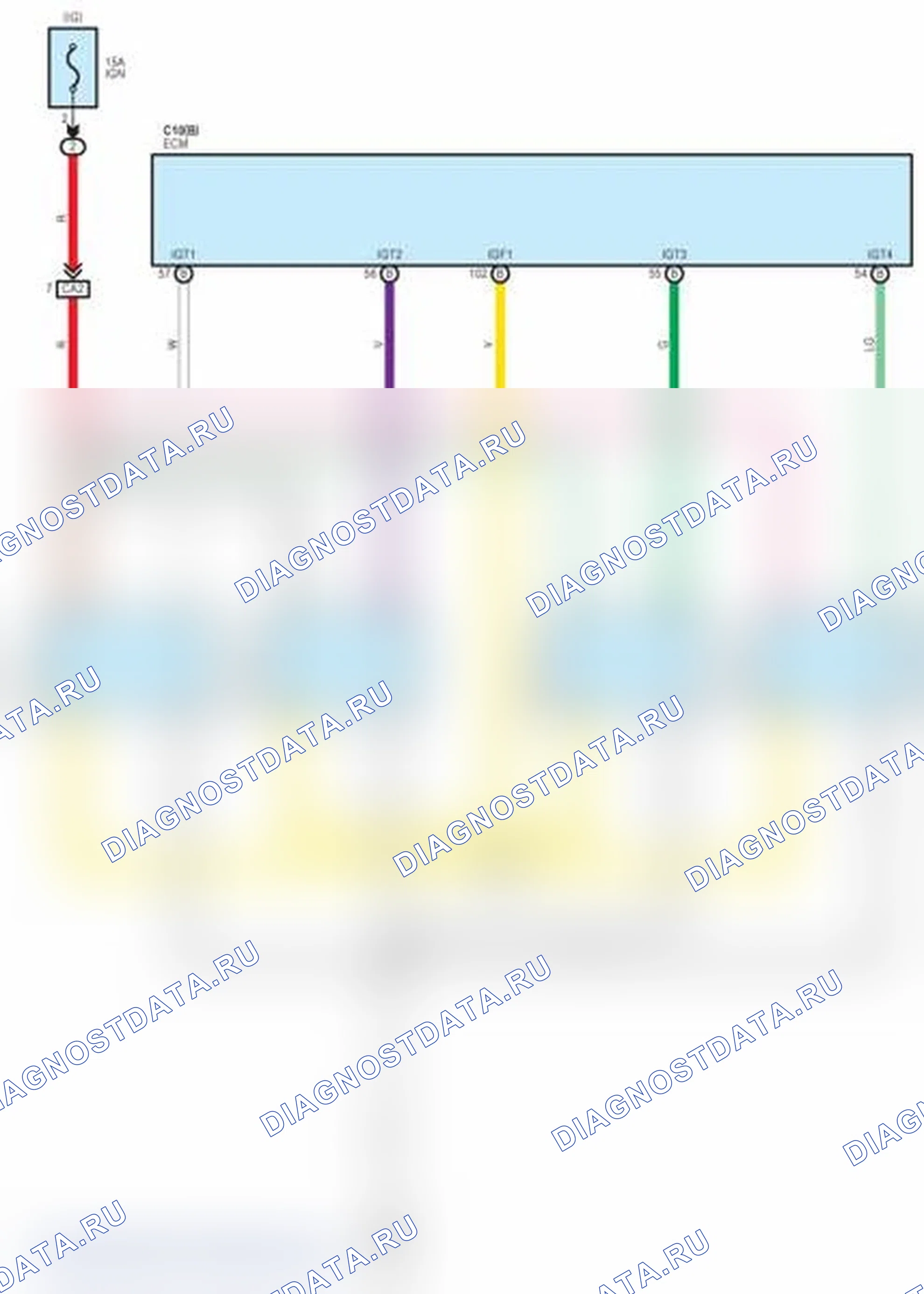 Рис. 55: Схема подключения зажигания. Toyota Prius C I