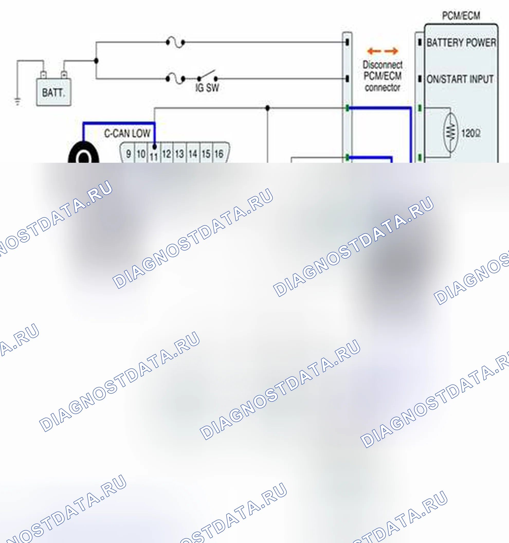 Рис. 105: Проверка линии связи CAN. BMW 6 серия F06/F13/F12