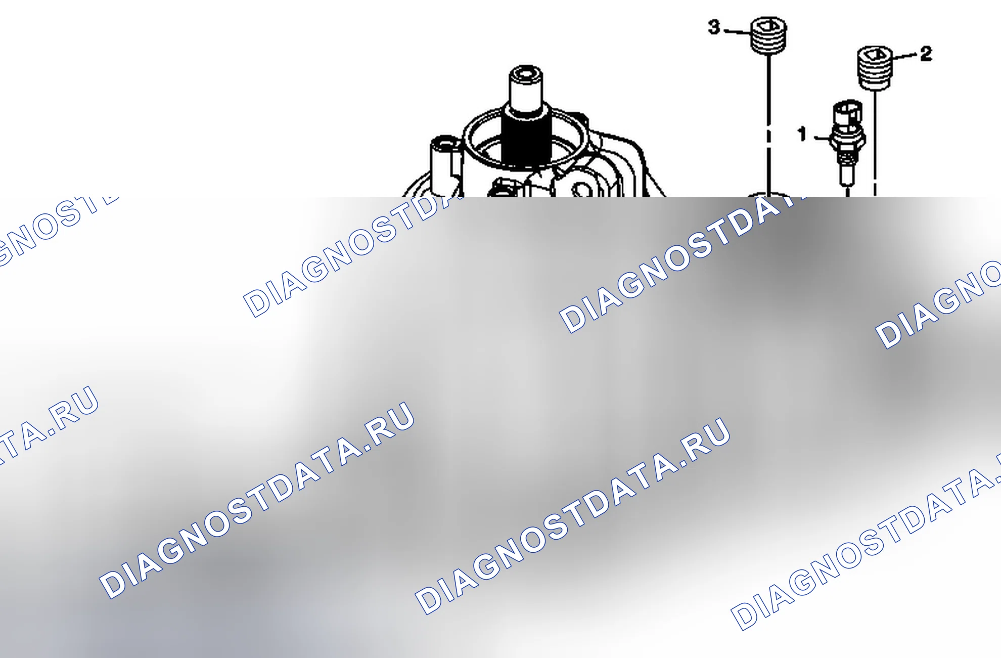 Рис. 28: Вентиляционный узел, сливная пробка, заливная пробка и установка датчика температуры. Cadillac CTS II