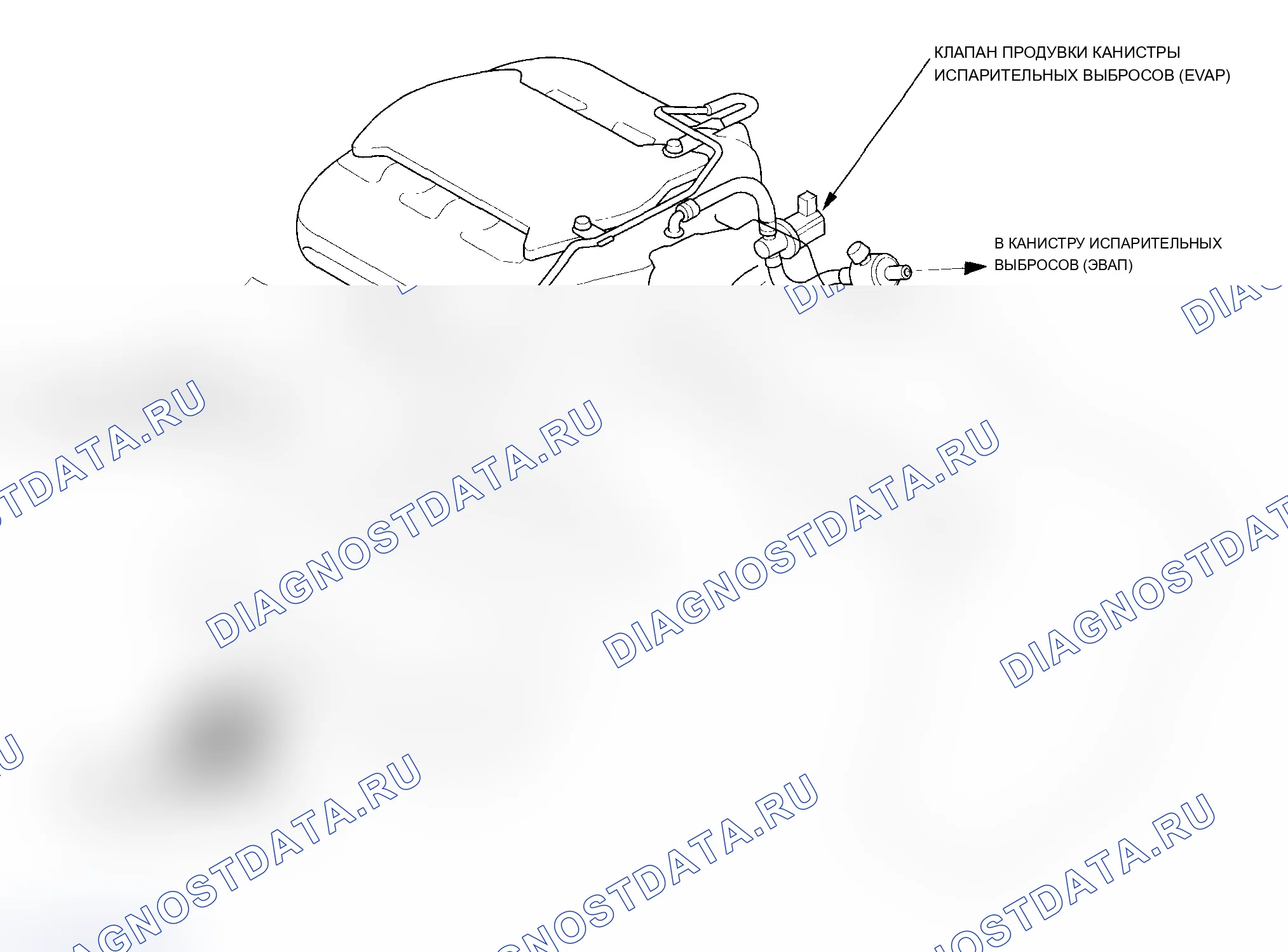 Рис. 26: Трассировка вакуумного шланга. Acura MDX I